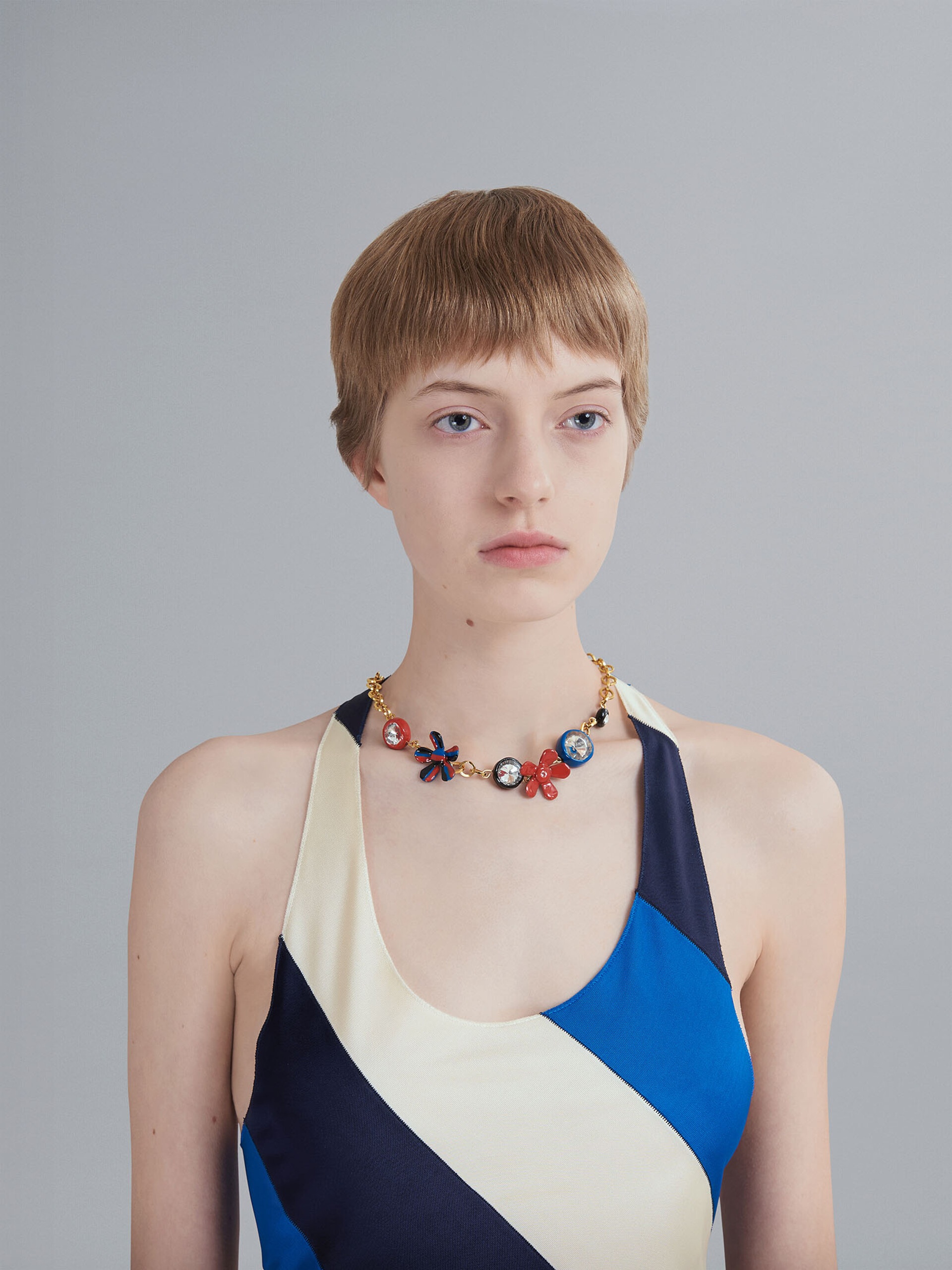 DAISY RED AND BLUE NECKLACE - 2