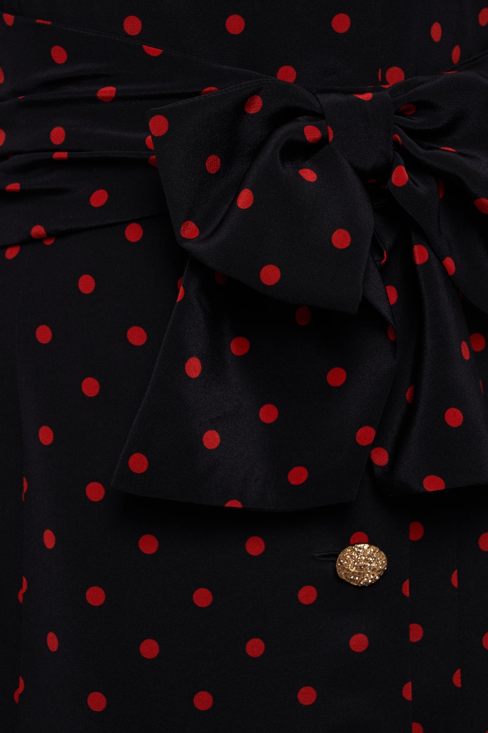 POLKA DOT PRINT SILK DRESS WITH BELT - 3