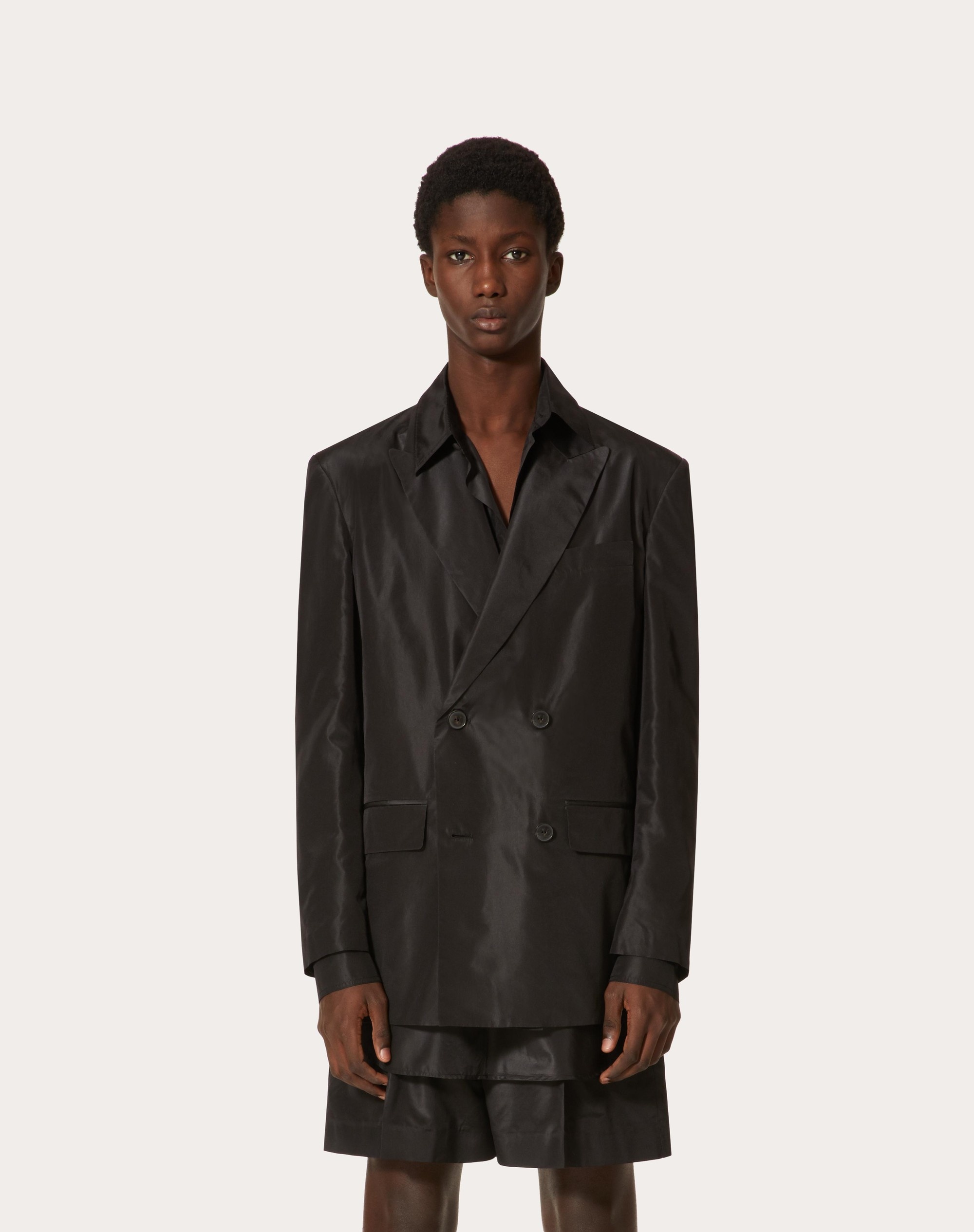 DOUBLE-BREASTED WASHED TAFFETA JACKET - 3