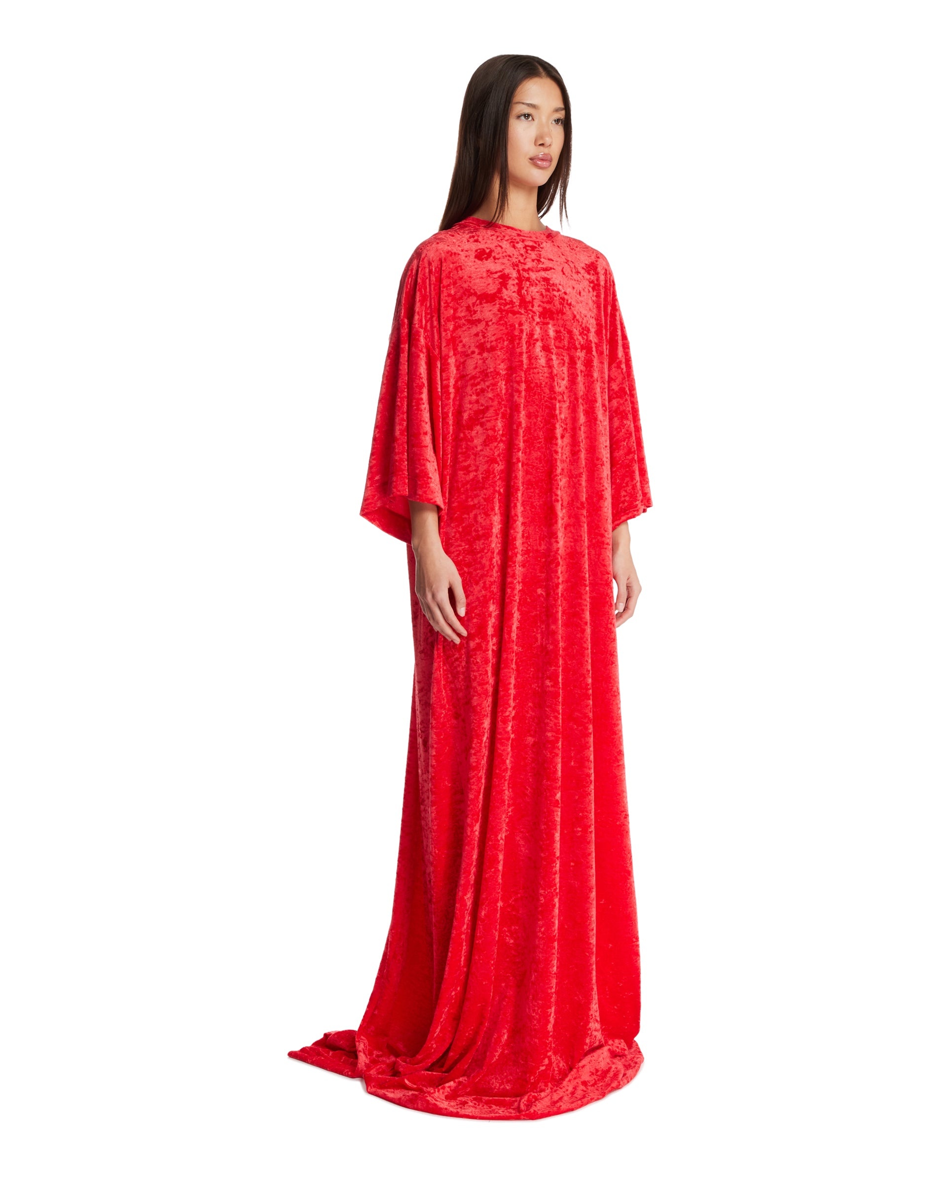 Red Velvet Tunic Dress - 4