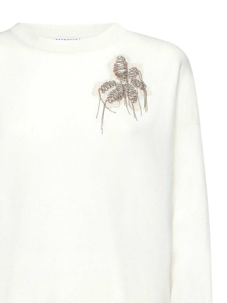 Brunello Cucinelli Cashmere Sweater With Embroidery - 5