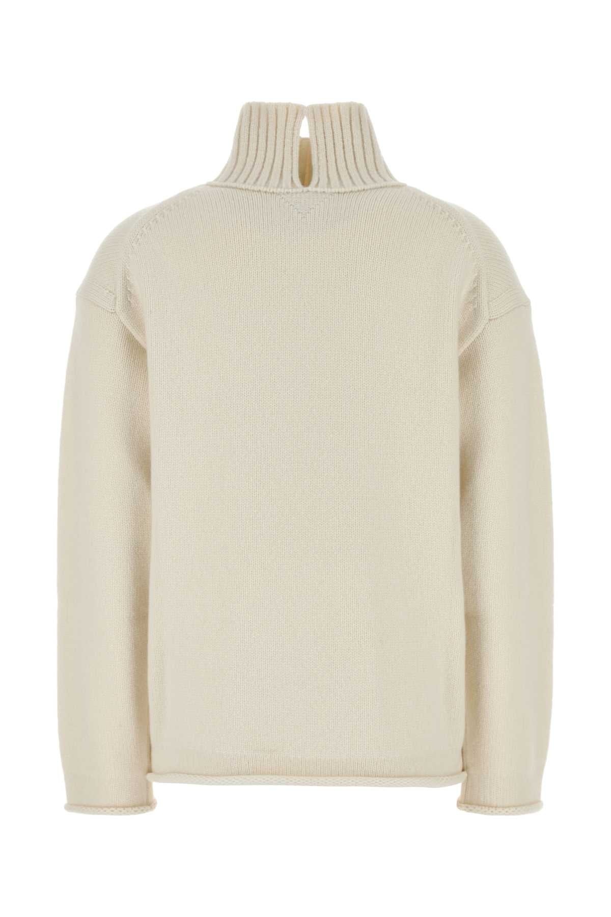 Bottega Veneta Women White Cashmere Sweater - 2