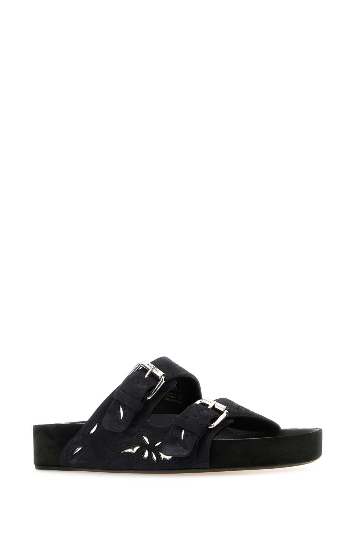 Isabel Marant Women Black Suede Lennyo Slippers - 2