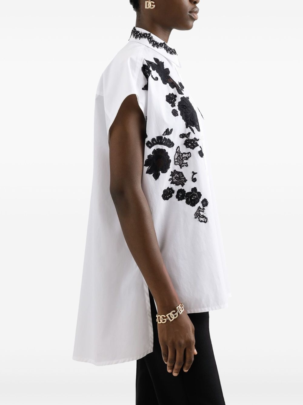 lace-detail shirt - 4