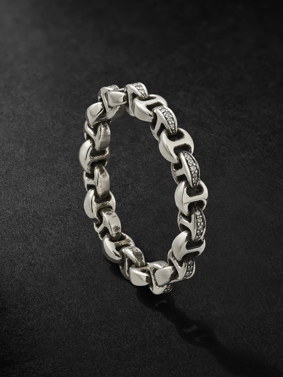 Strut Sterling Silver Diamond Ring - 1