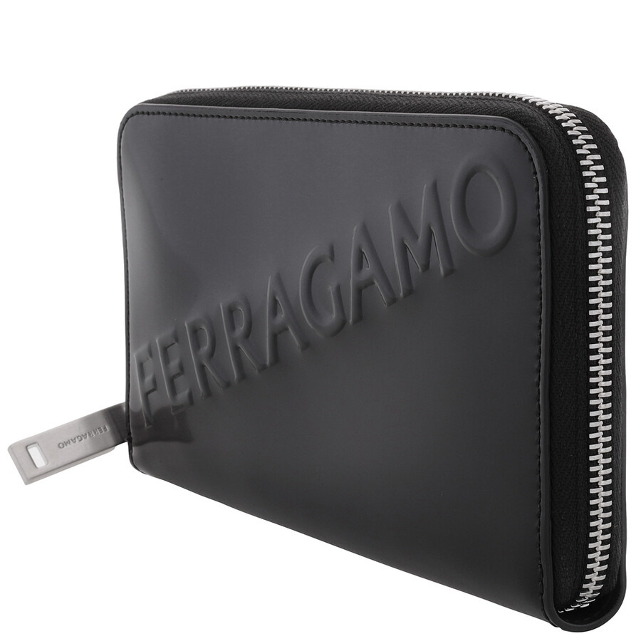 Salvatore Ferragamo Men's Embossed Long Leather Wallet - 3