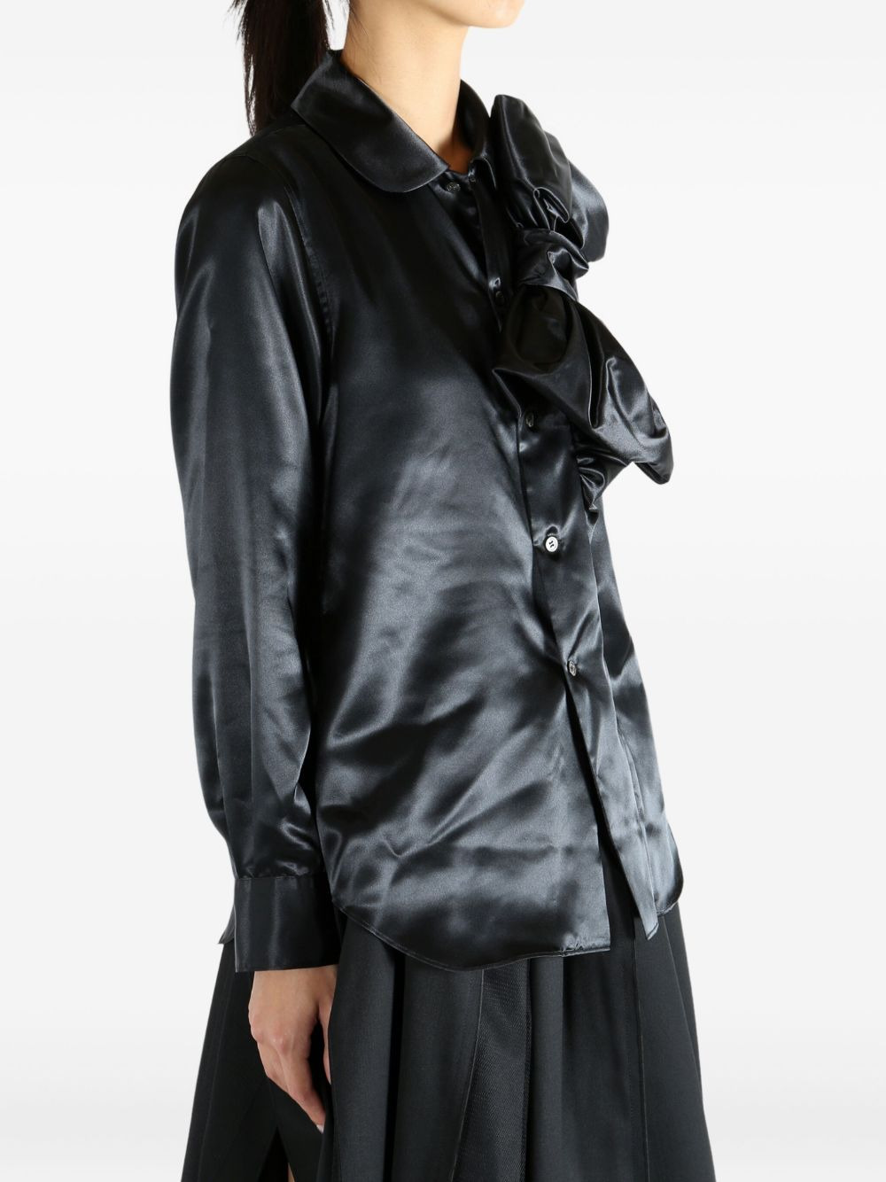 satin ruffled blouse - 4