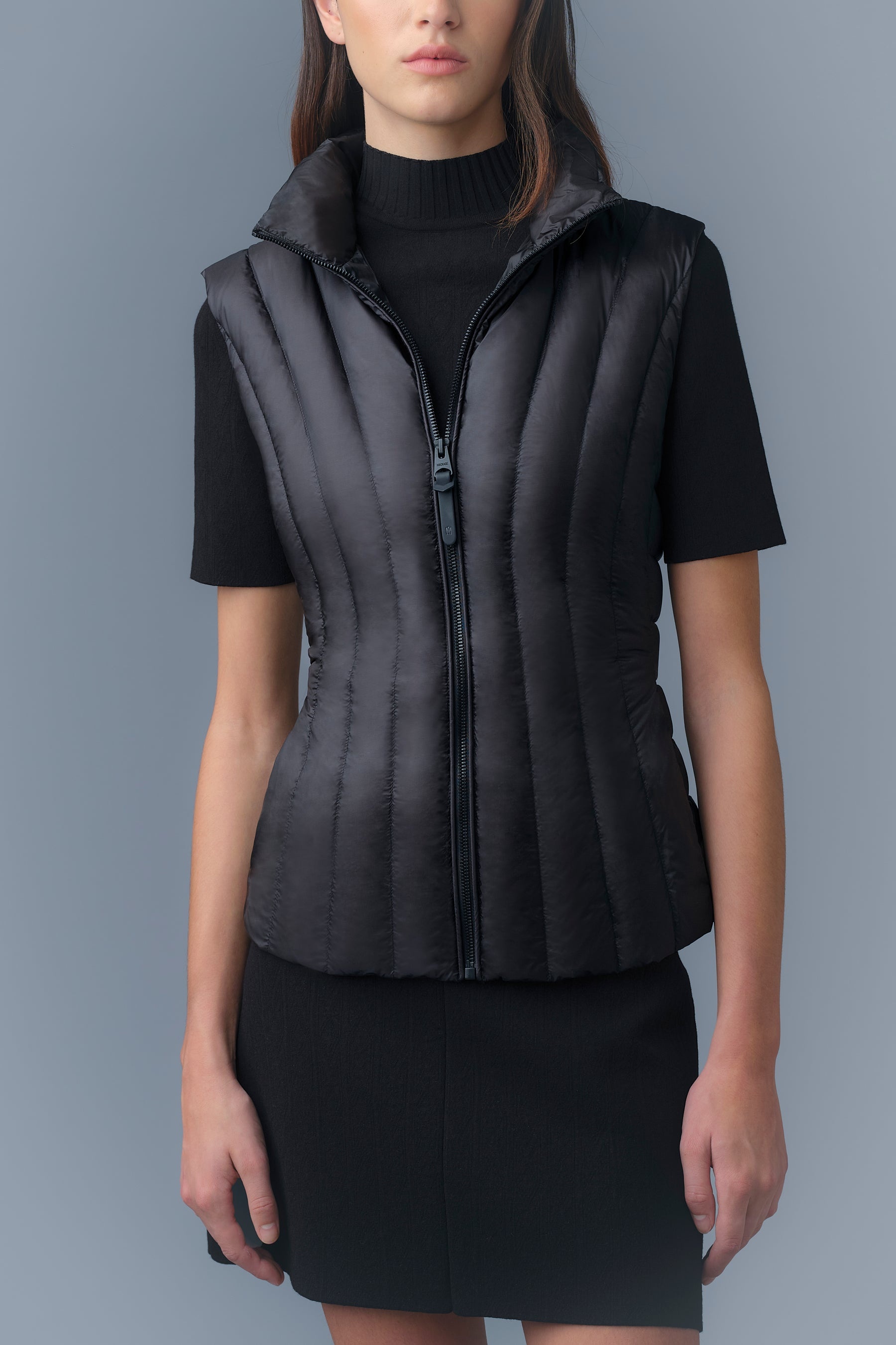 LILYAN light down vertical quilted Vest - 5