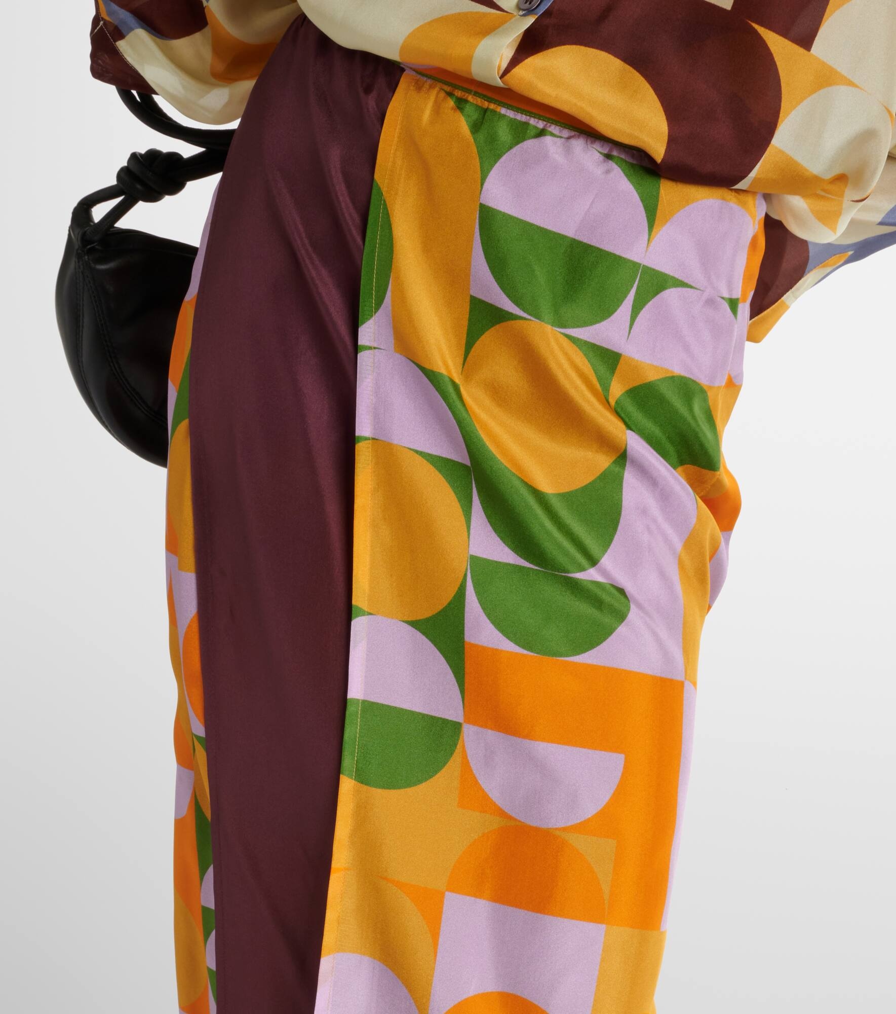 Printed silk satin maxi skirt - 4