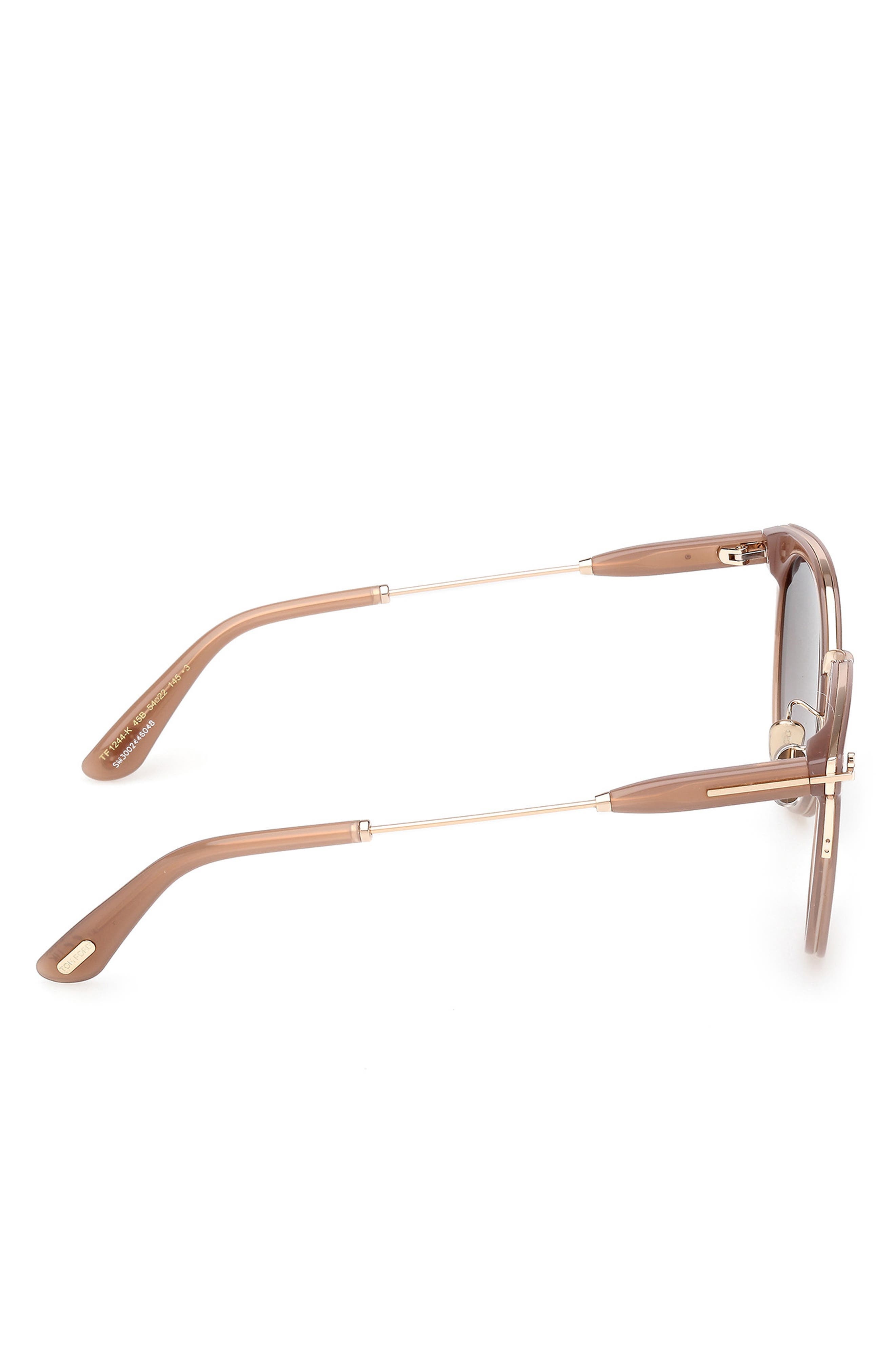 TOM FORD 54mm Round Sunglasses in Beige Rose Gold /Grad Smoke at Nordstrom - 5