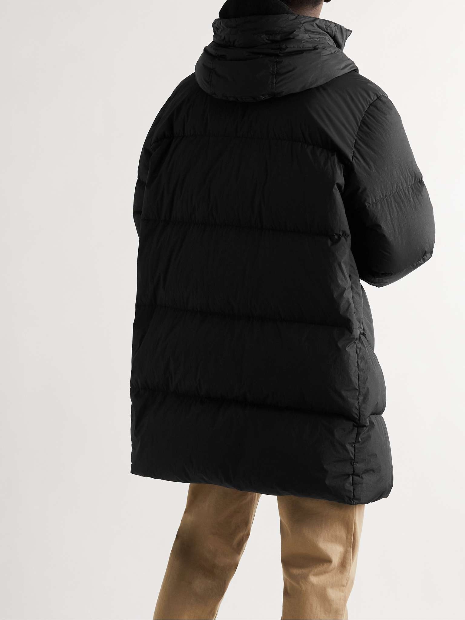 Garment-Dyed Quilted Nylon Down Hooded Parka - 4