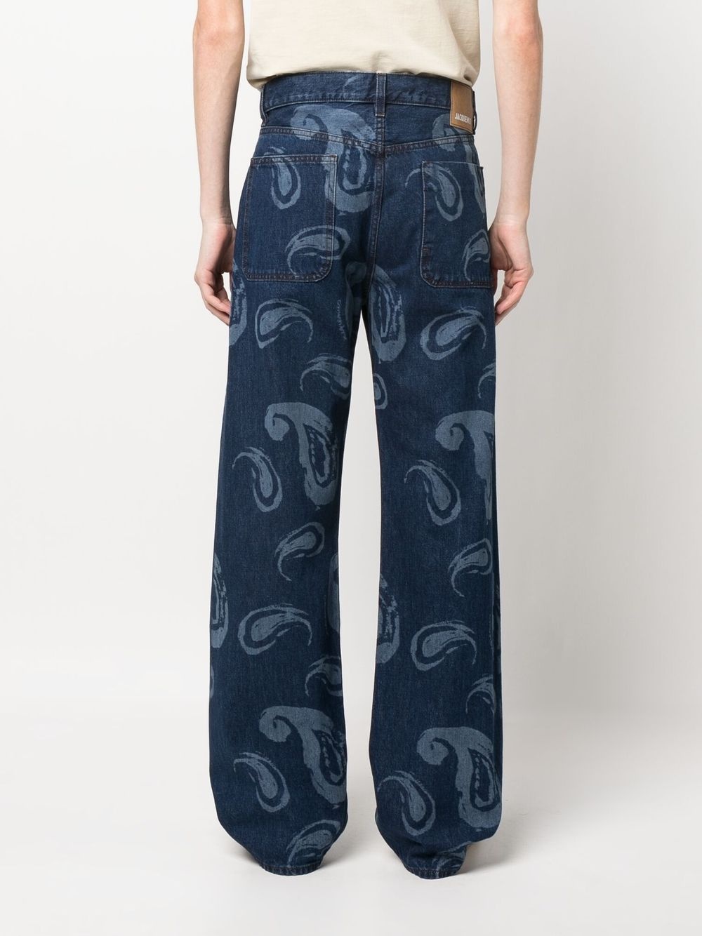 paisley-print wide-leg jeans - 4