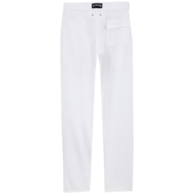 Men Linen Pants Straight Solid - 2