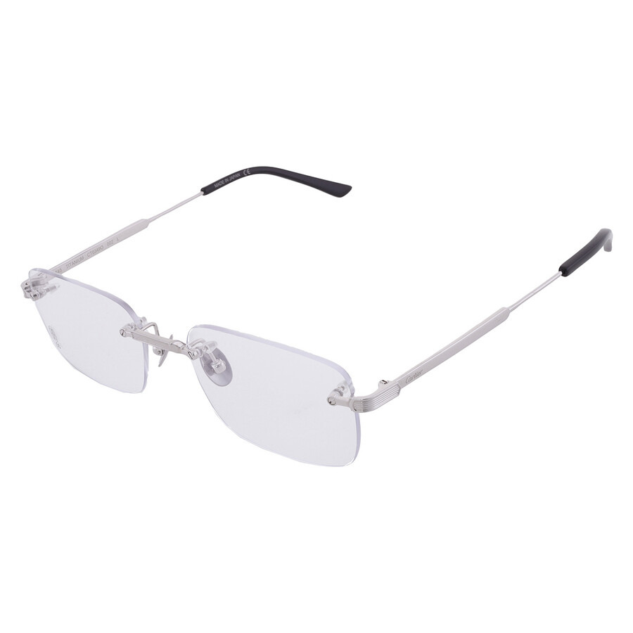 Cartier Premiere de Cartier Demo Rectangular Men's Titanium Eyeglasses CT0349O 002 55 - 3
