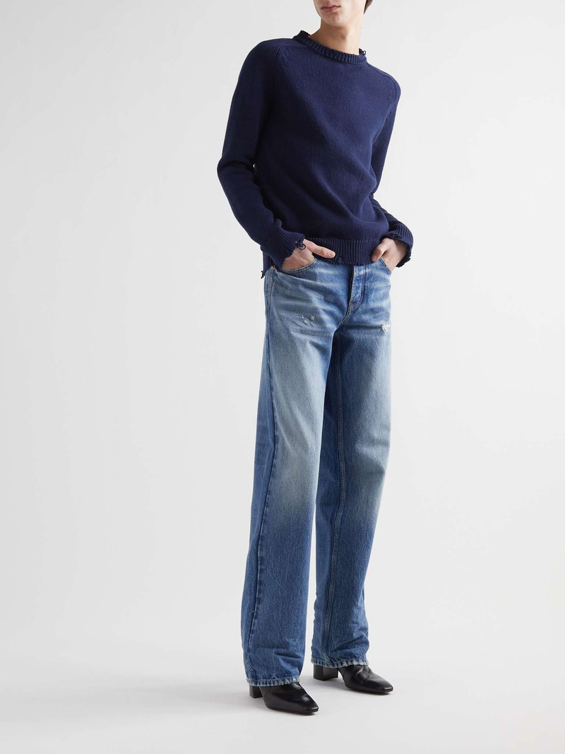 SAINT LAURENT Distressed Cotton Sweater outlook