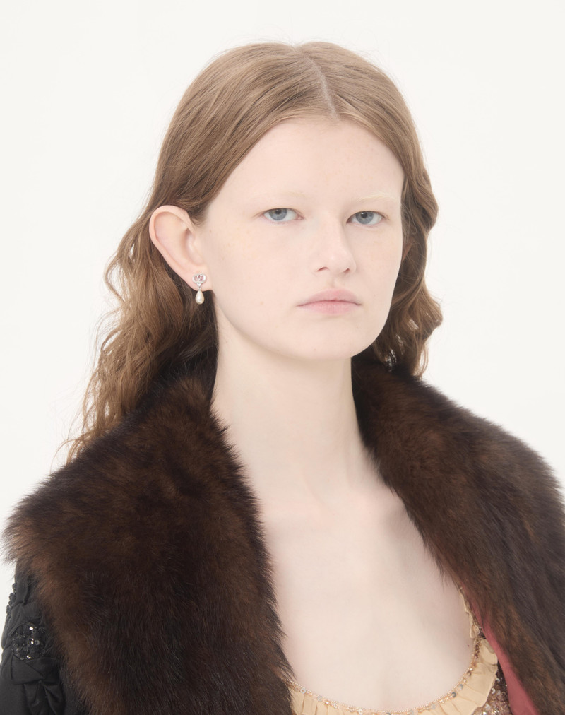 Valentino OVALETTE EARRINGS IN METAL, PEARLS AND SWAROVSKI® CRYSTALS outlook