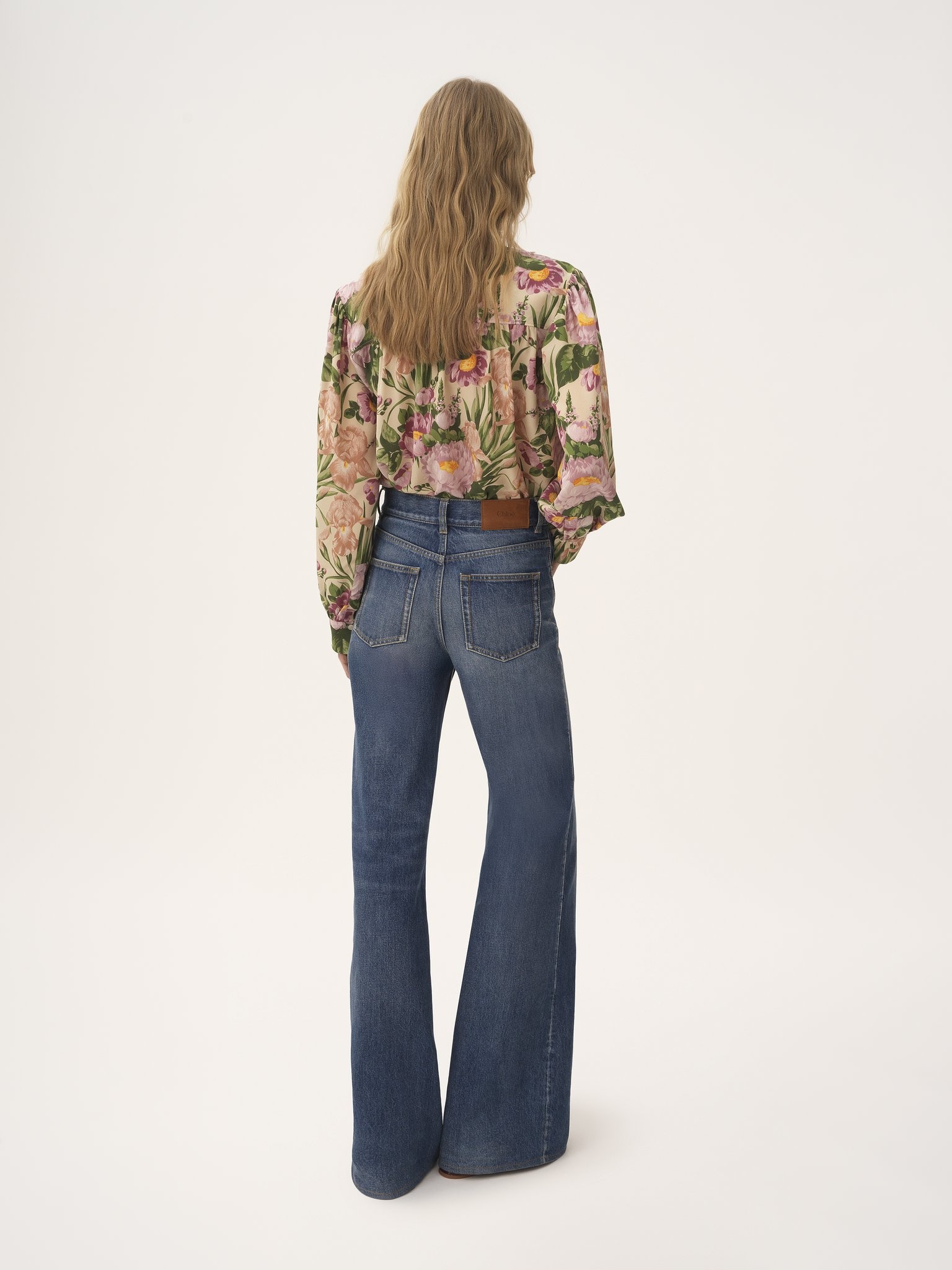 MAXI GATHERED LAVALLIÈRE BLOUSE IN CRÊPE DE CHINE - 5