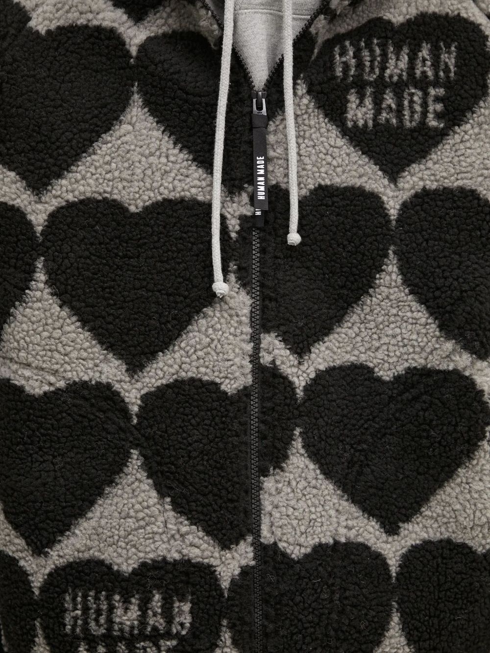 heart-pattern fleece jacket - 4
