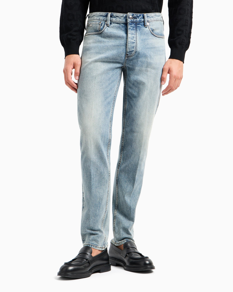 J75 Slim-fit, stone-washed denim jeans with whisker lines 2