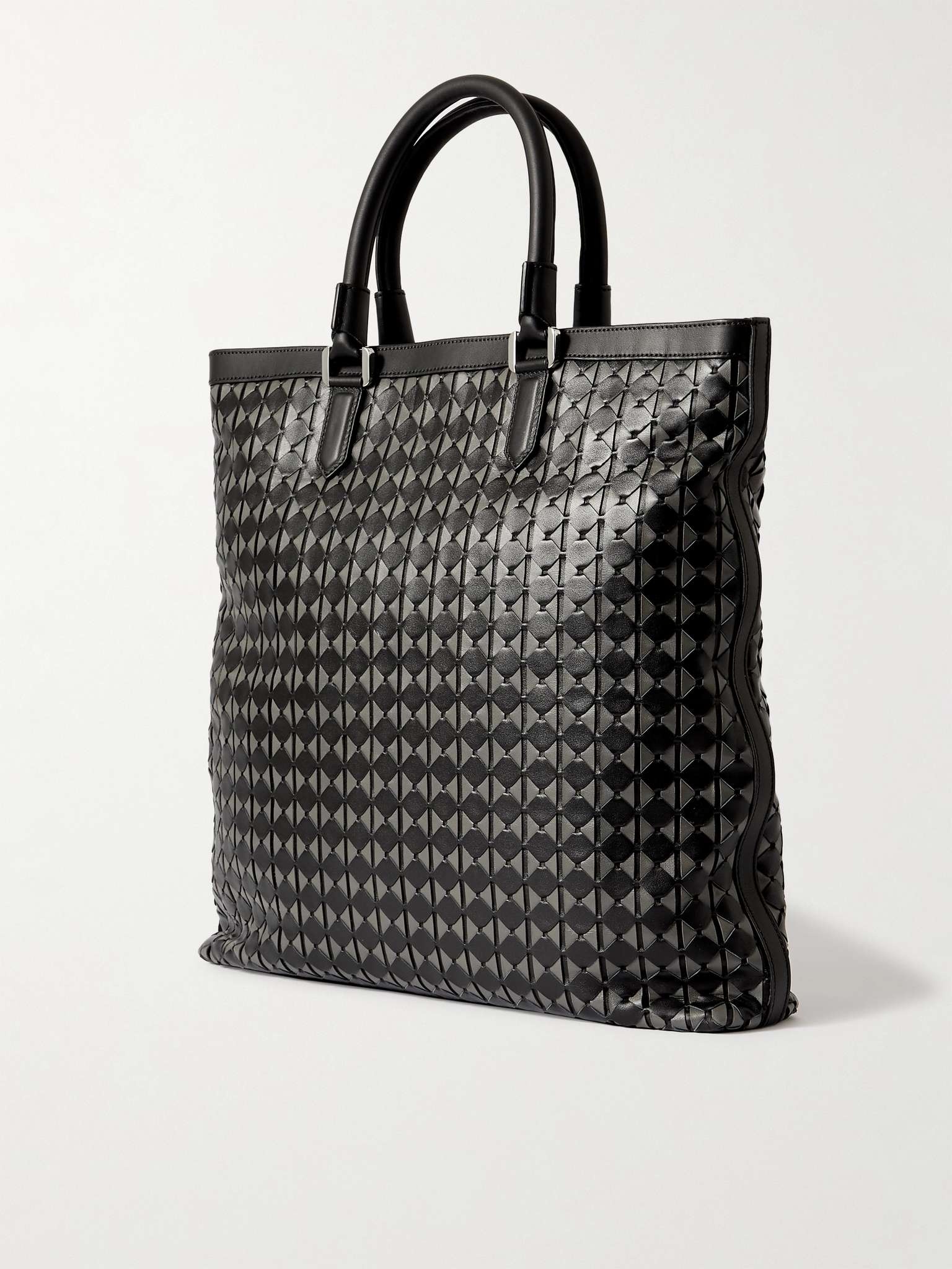 Woven Leather Tote Bag - 4