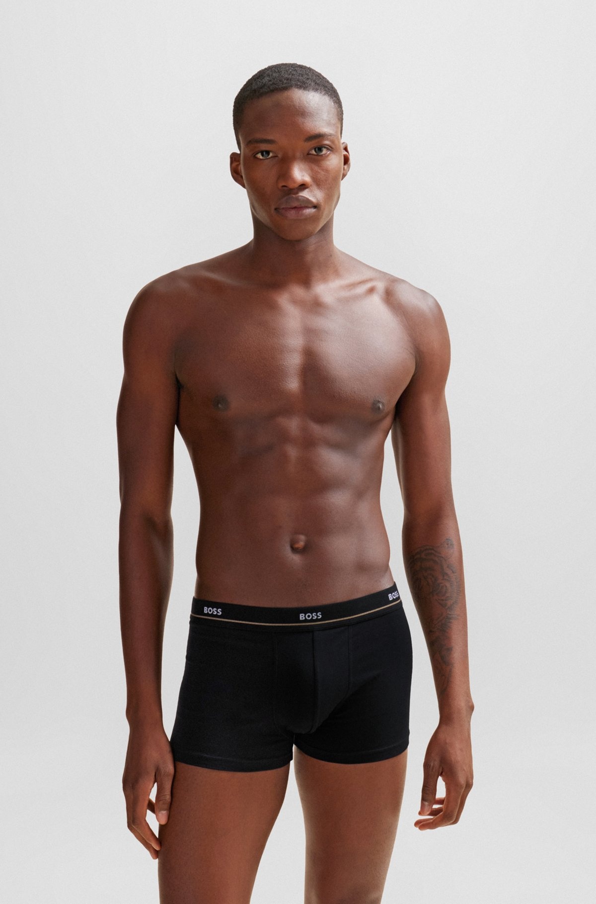 FIVE-PACK OF STRETCH-COTTON TRUNKS WITH LOGO WAISTBANDS - 4