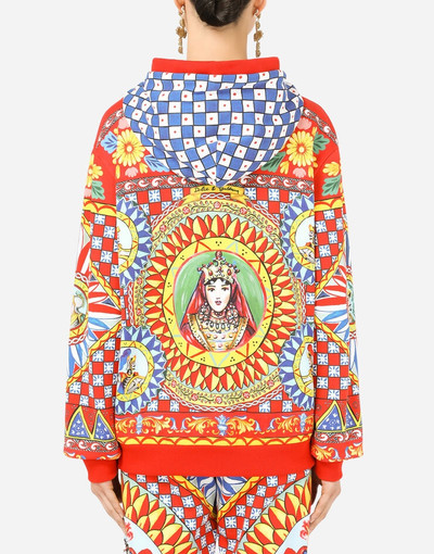 Dolce & Gabbana Jersey hoodie with Carretto print outlook