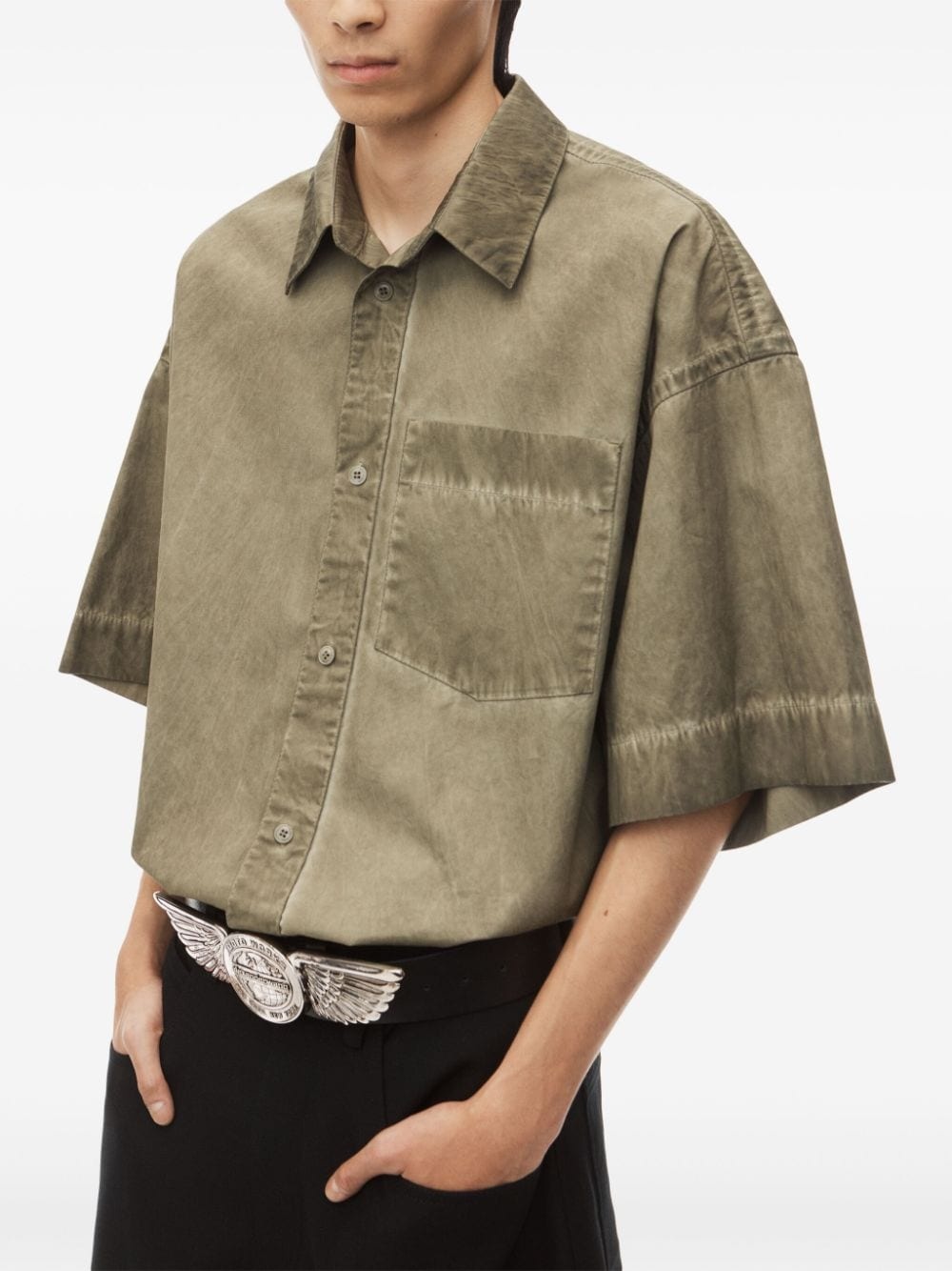 faded-effect drop-shoulder shirt - 3