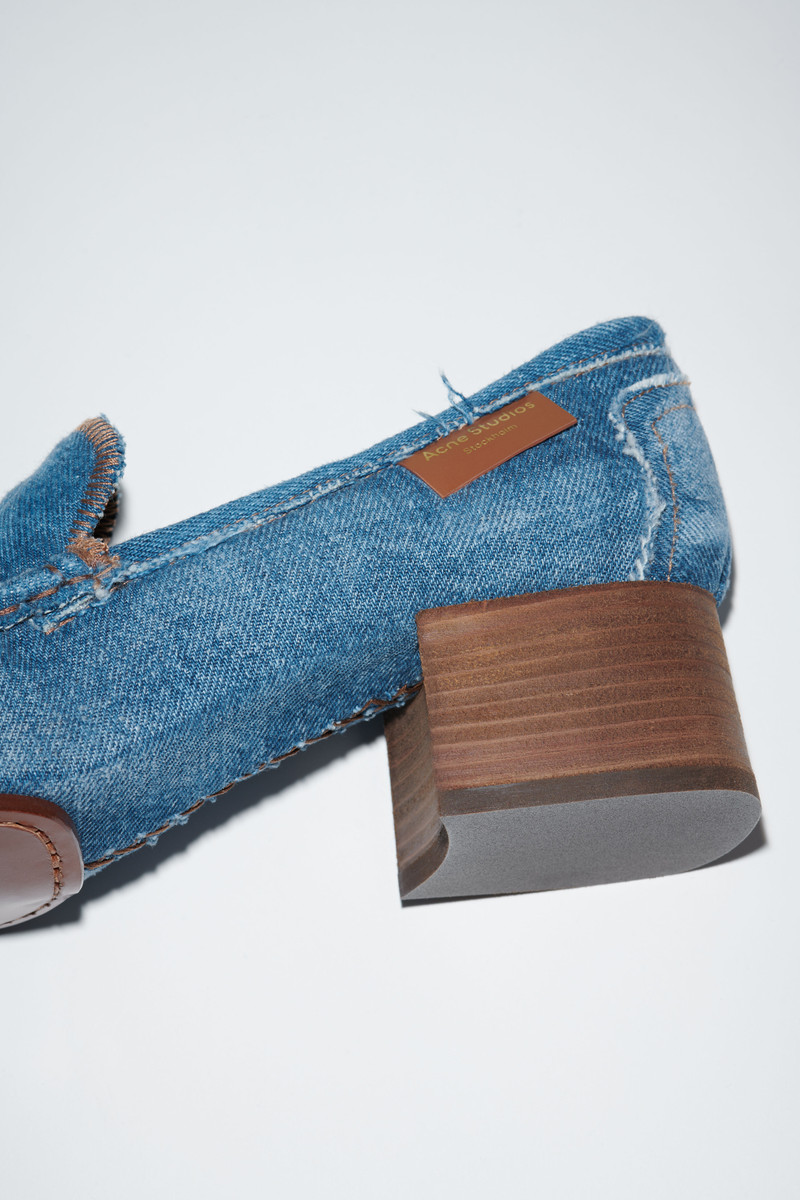 Heeled denim loafers - Blue 5