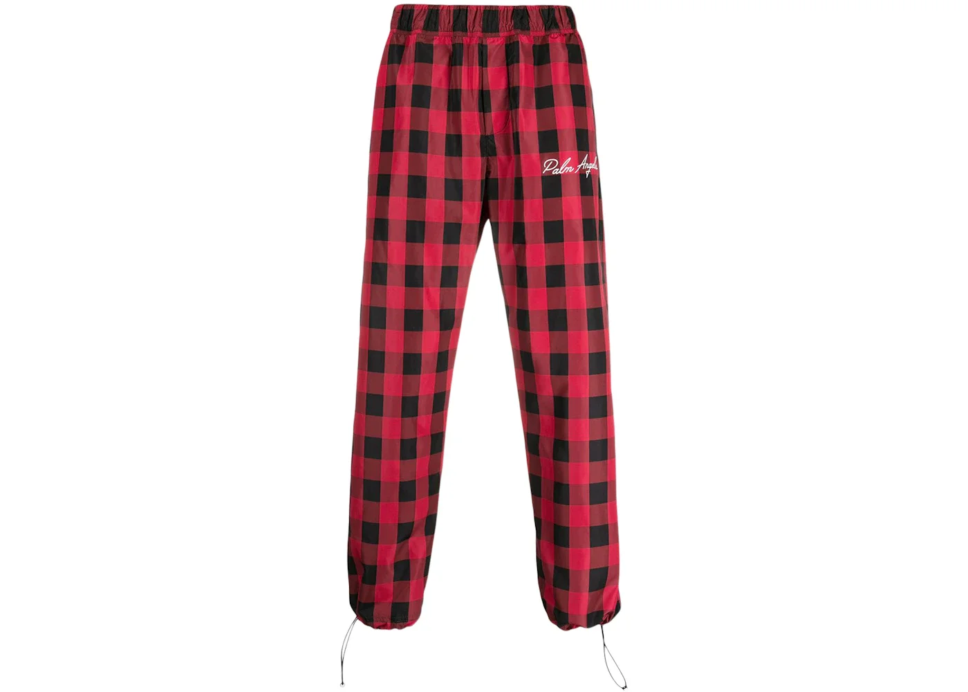 Palm Angels Check Print Track Pants Red/Black - 1