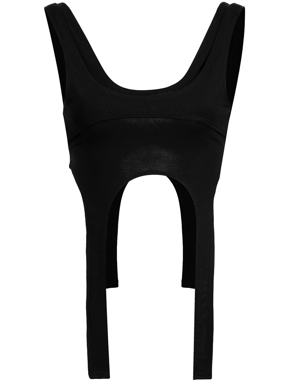 U-neck cropped tank top - 1