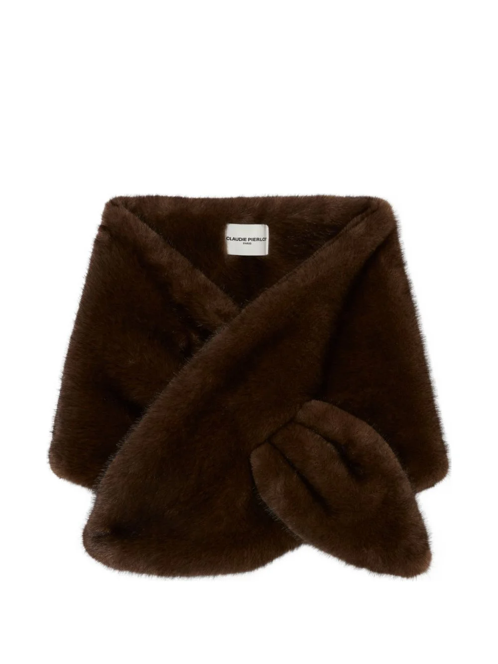 faux fur scarf with slit - 1