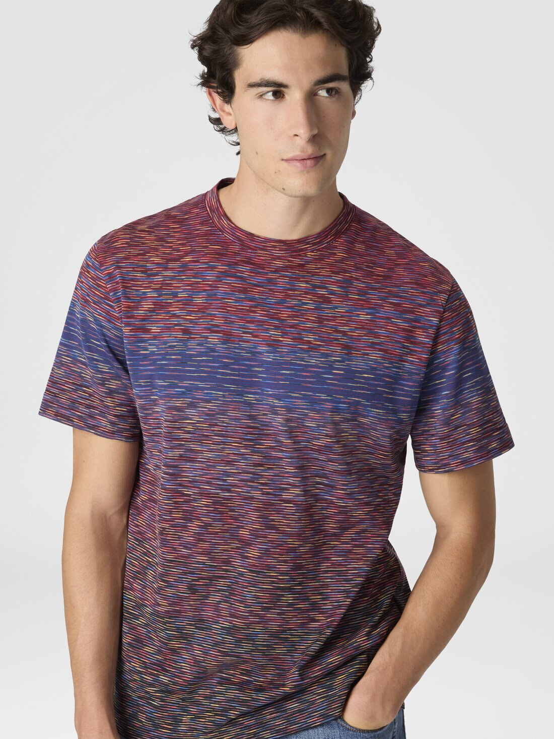 T-Shirt with Faded Flame Pattern - 4