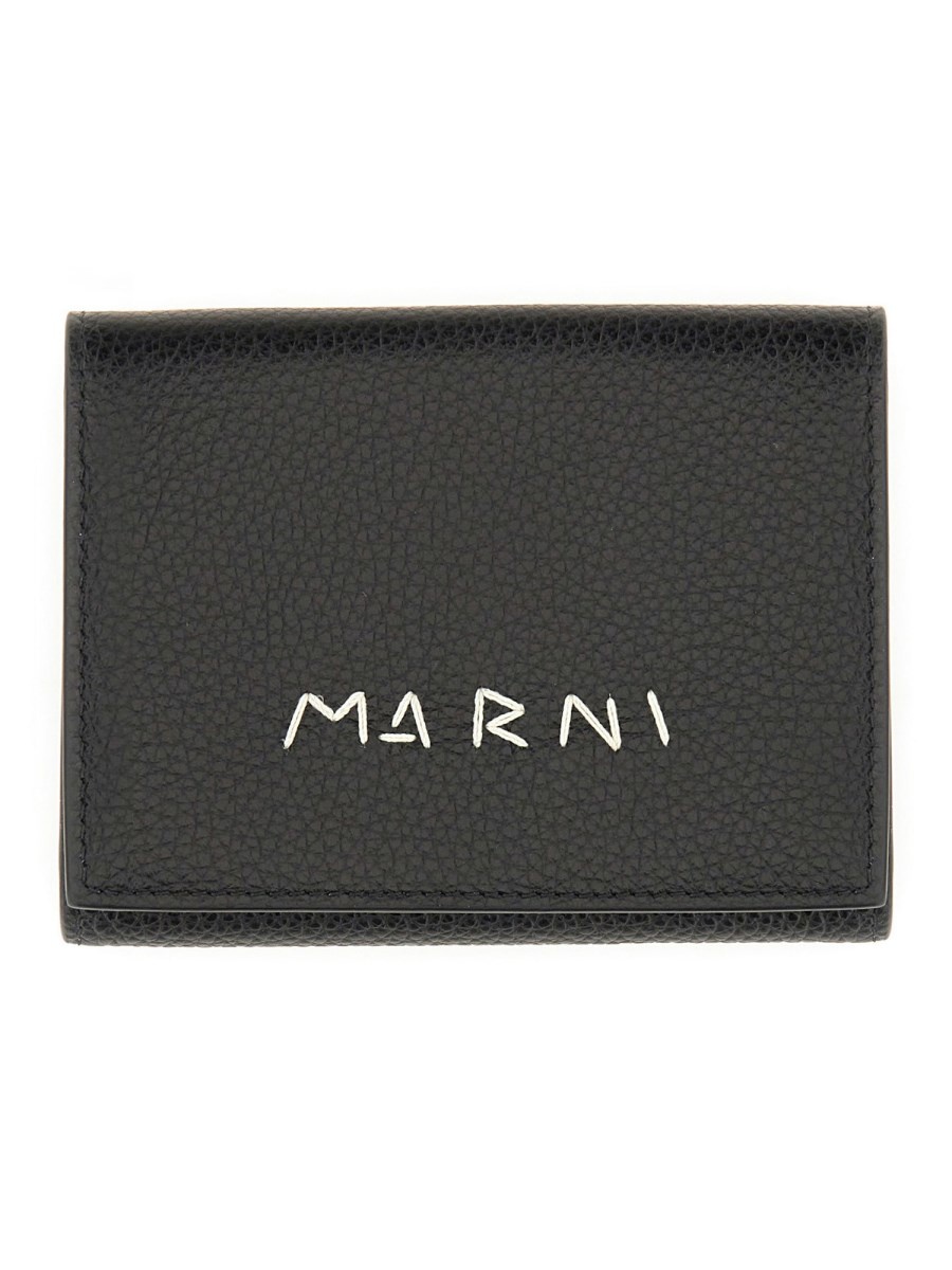 TRI-FOLD WALLET WITH MARNI MENDING EMBROIDERY - 1
