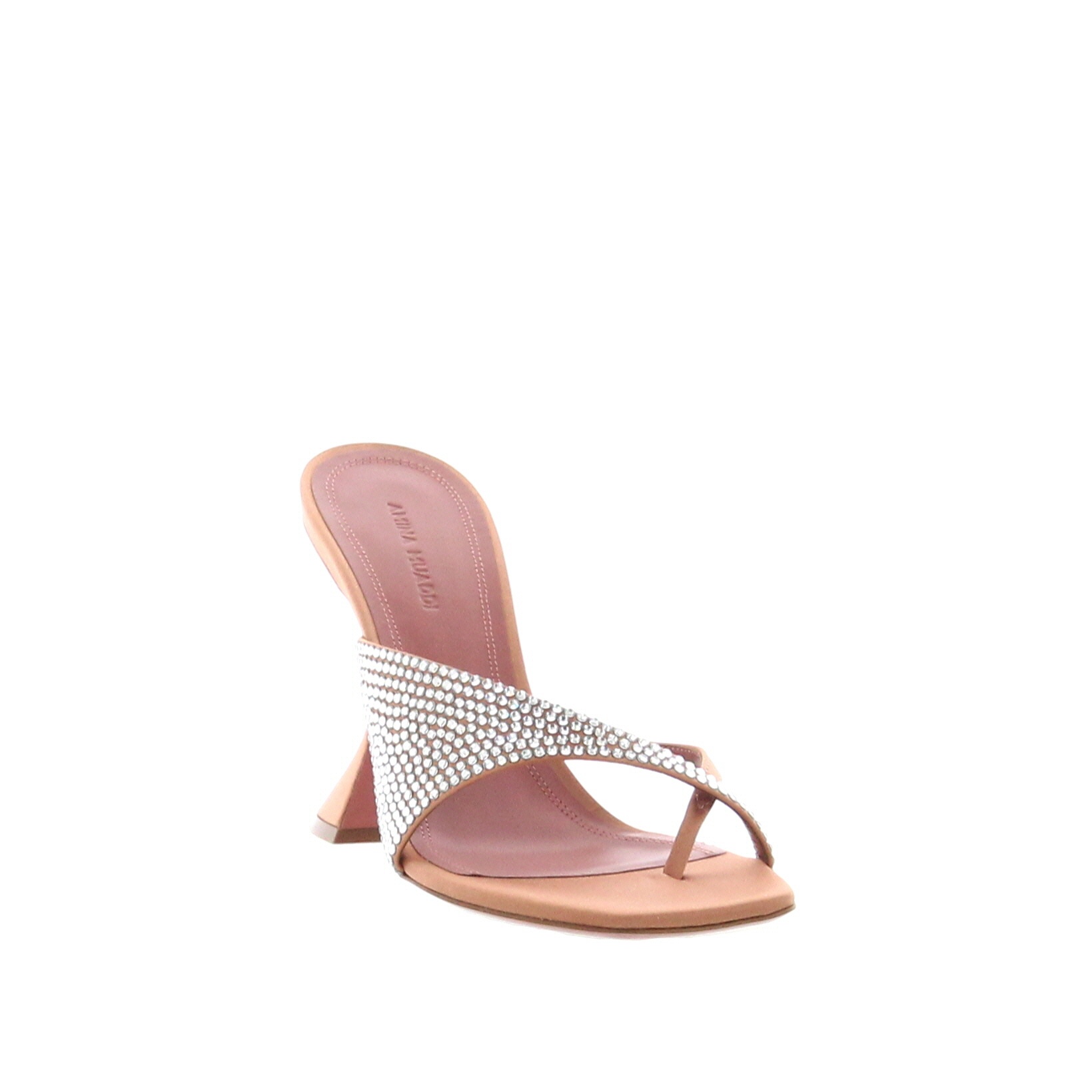 Amina Muaddi – Shiona Slipper Satin Latte - 2
