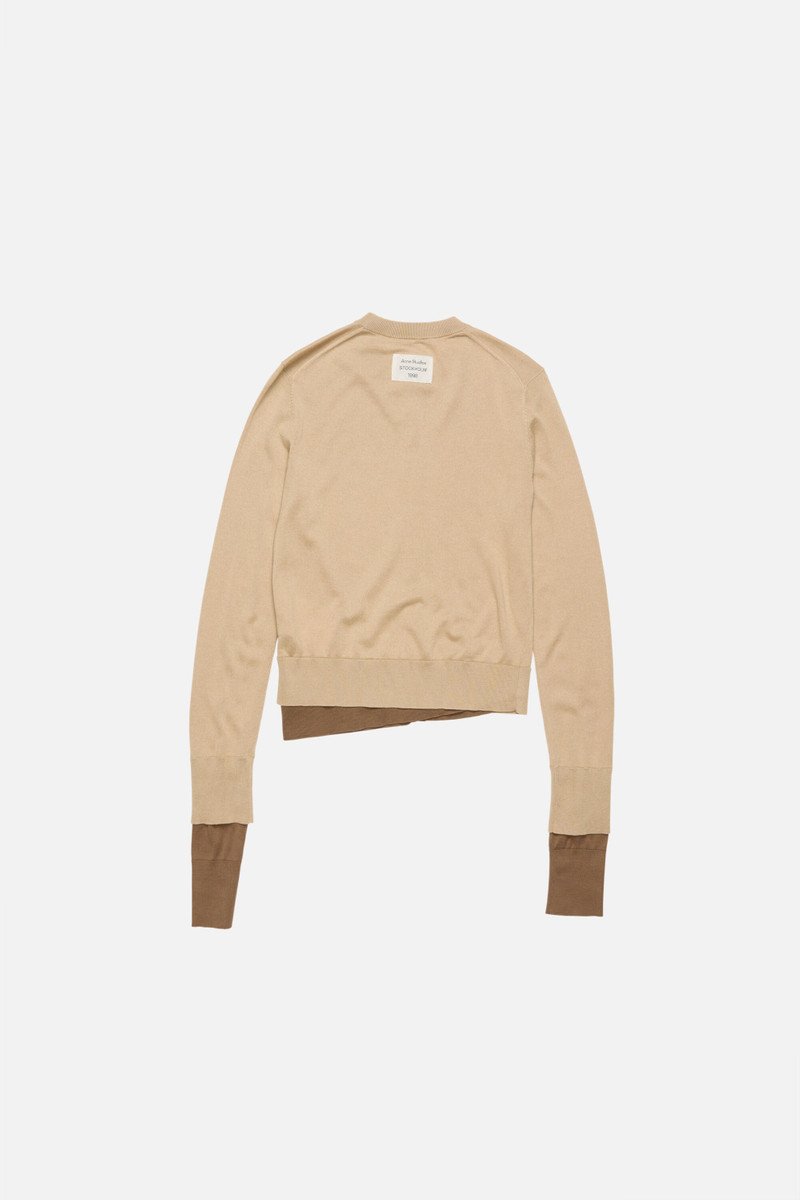 Layered silk cardigan - Sand beige 6