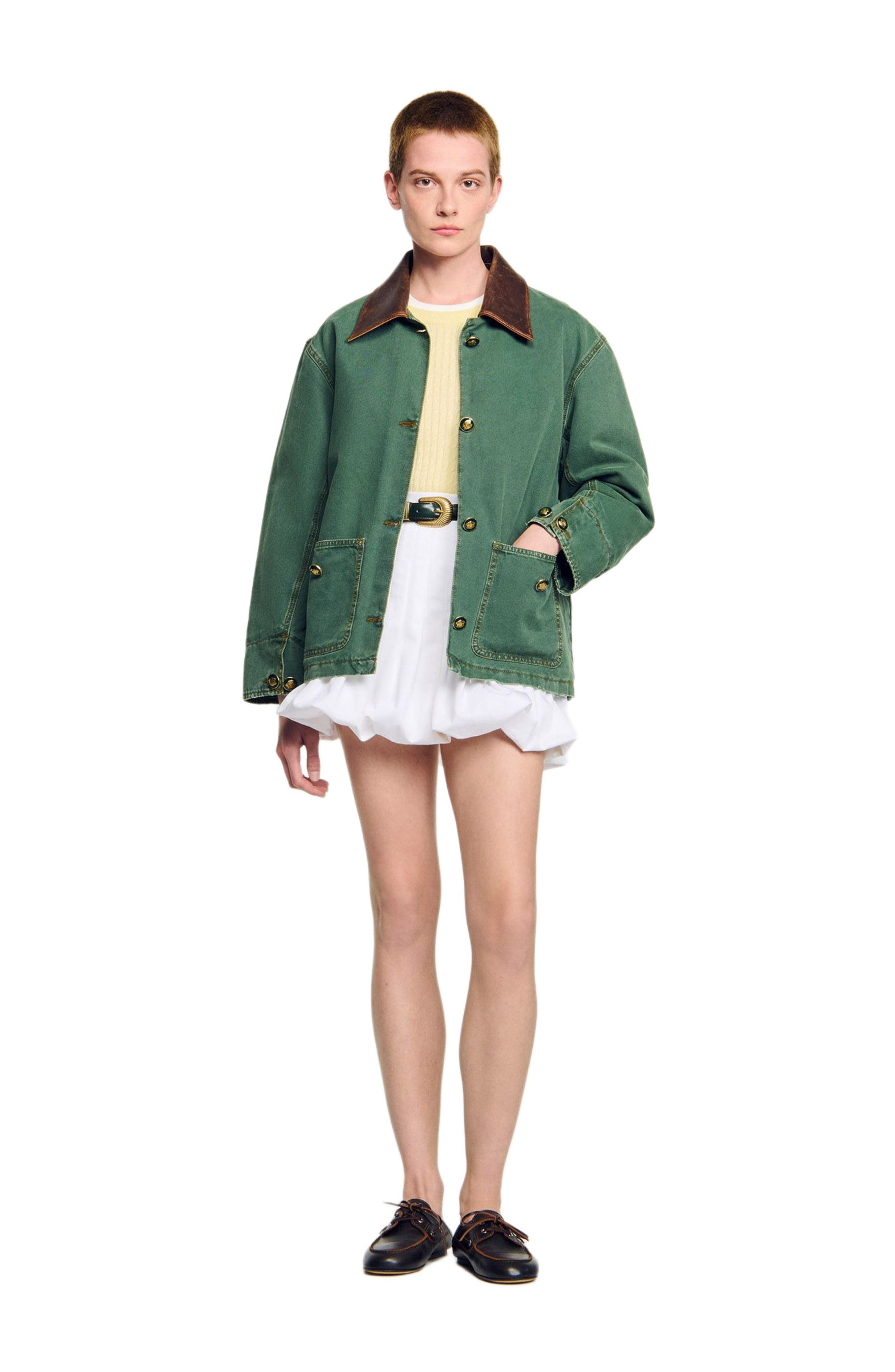 SANDRO Workwear jacket in Dark Green at Nordstrom - 6