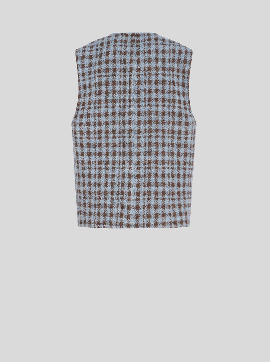 OVERSIZED HOUNDSTOOTH WAISTCOAT WITH EMBROIDERY - 6