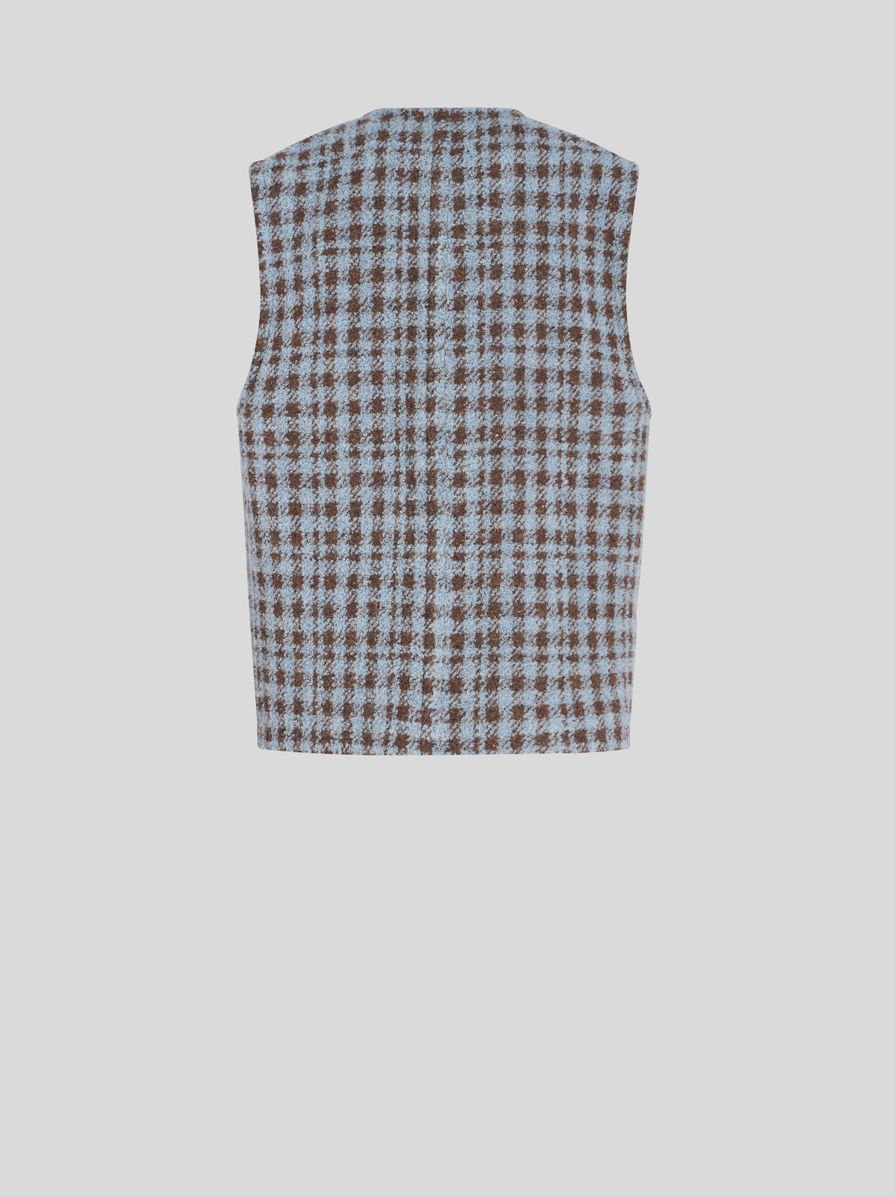 OVERSIZED HOUNDSTOOTH WAISTCOAT WITH EMBROIDERY - 6