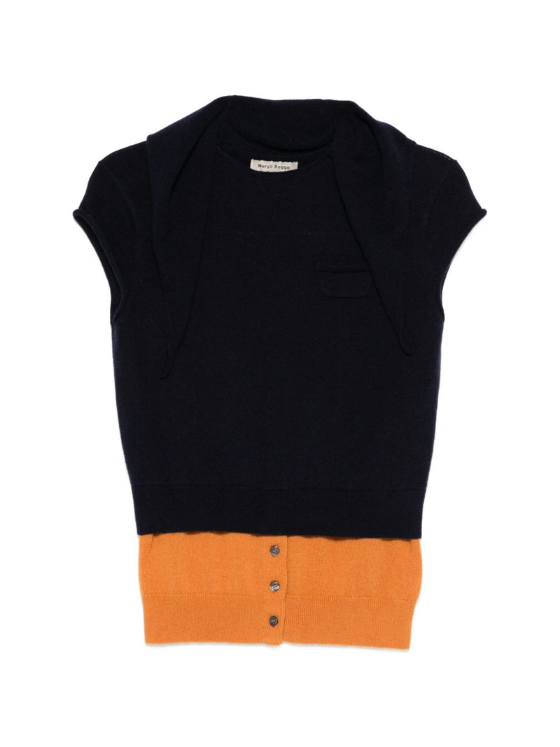 layered knitted vest 1