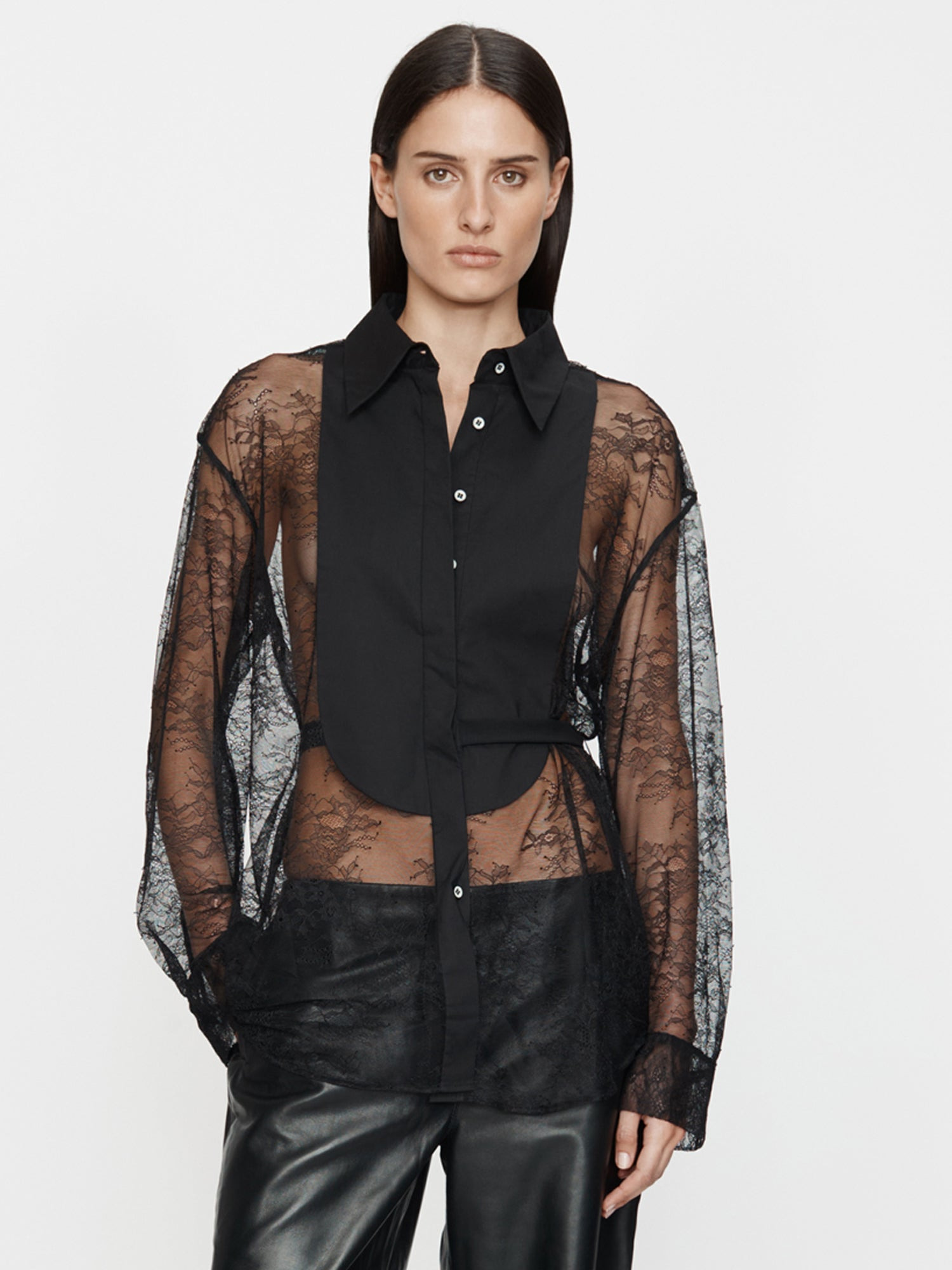 Lace Tux Shirt - 2