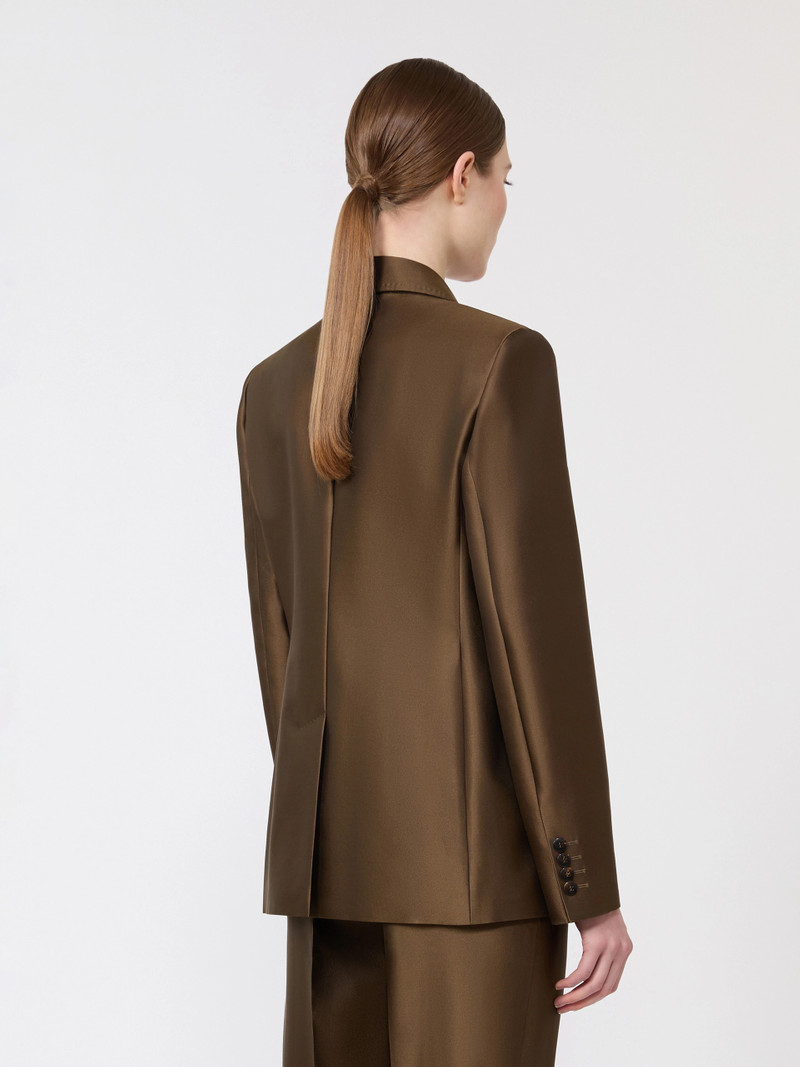 PECCATI Double-breasted Shantung blazer - KAKI 4