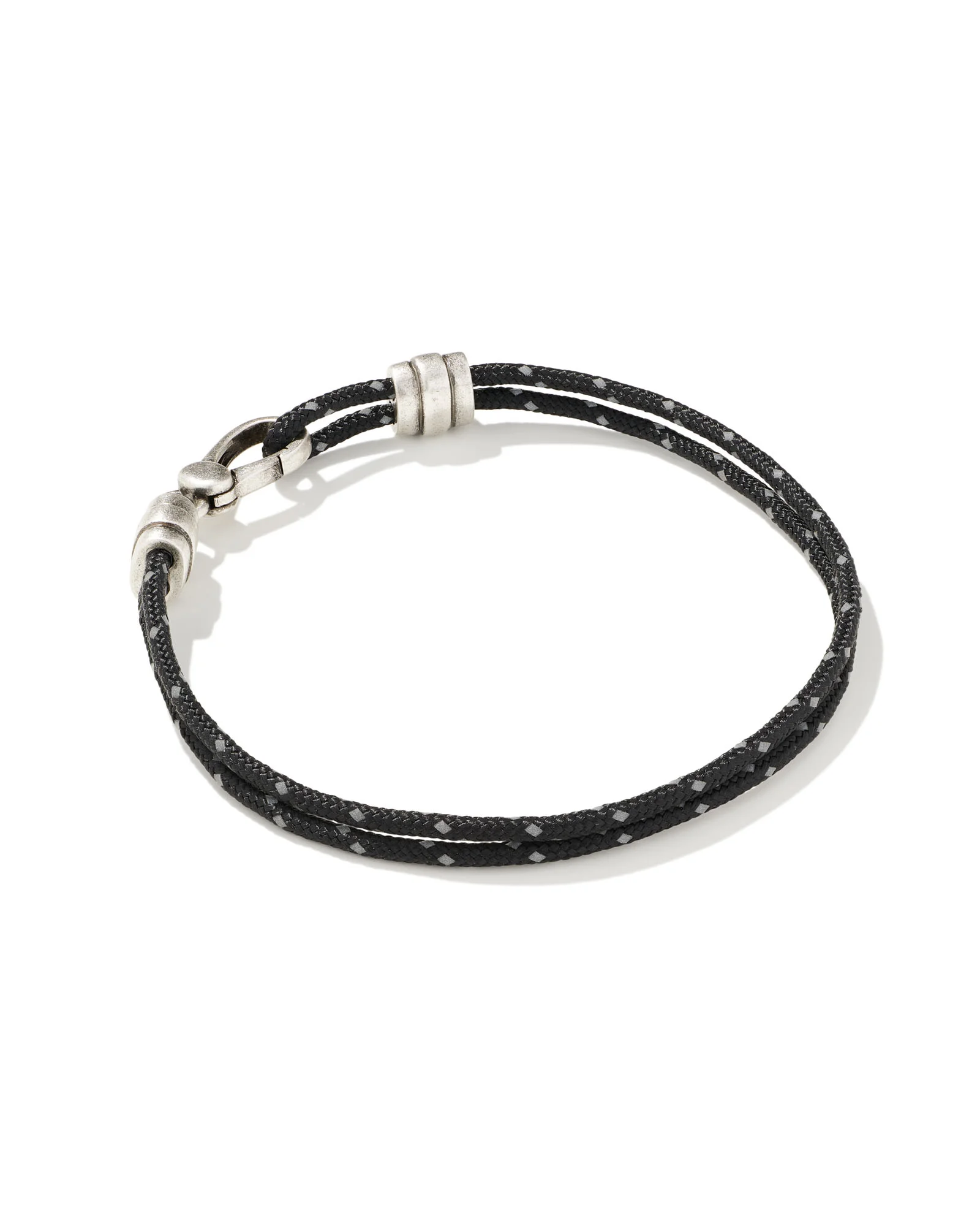Kenneth Oxidized Sterling Silver Corded Bracelet in Black - 1