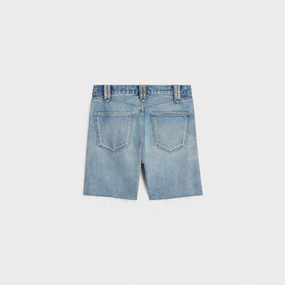 CELINE wesley shorts with studs in zuma wash denim outlook