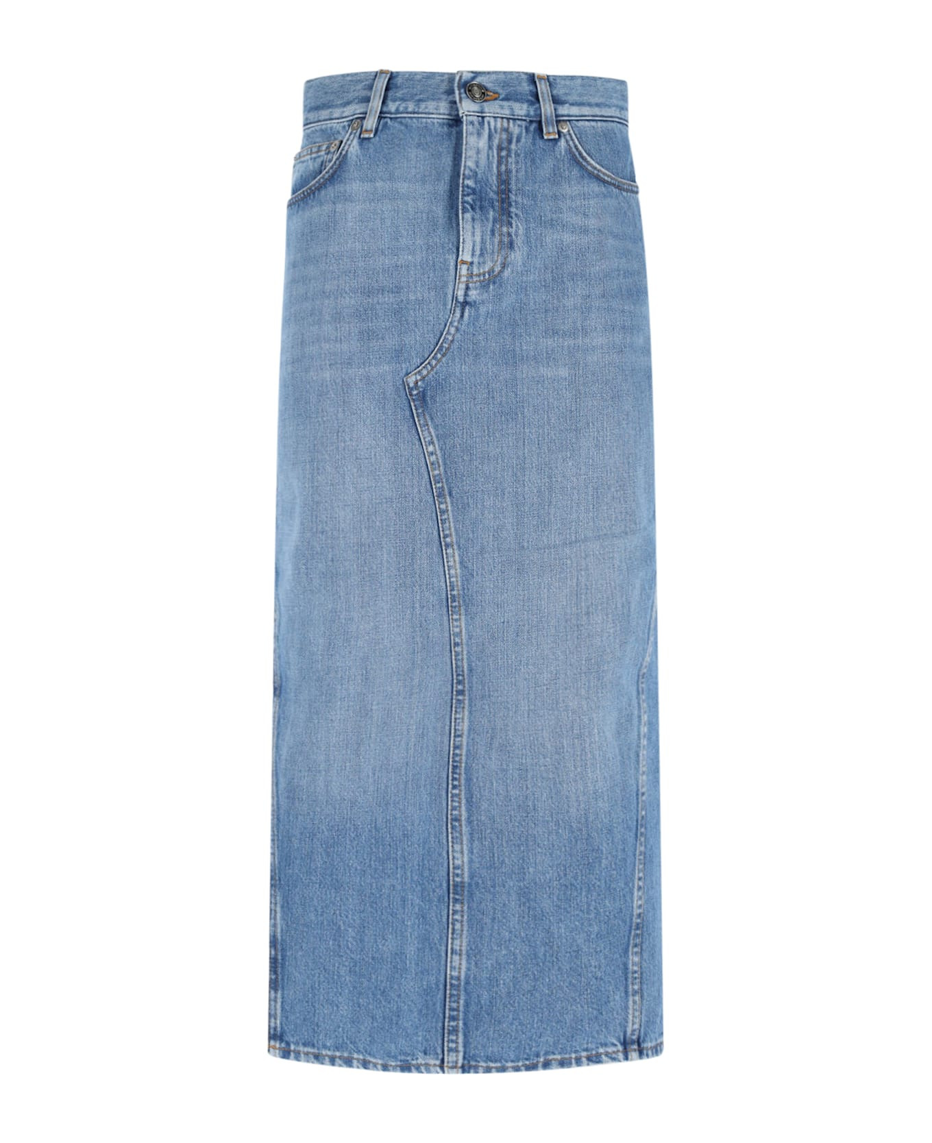 Denim Midi Skirt - 1