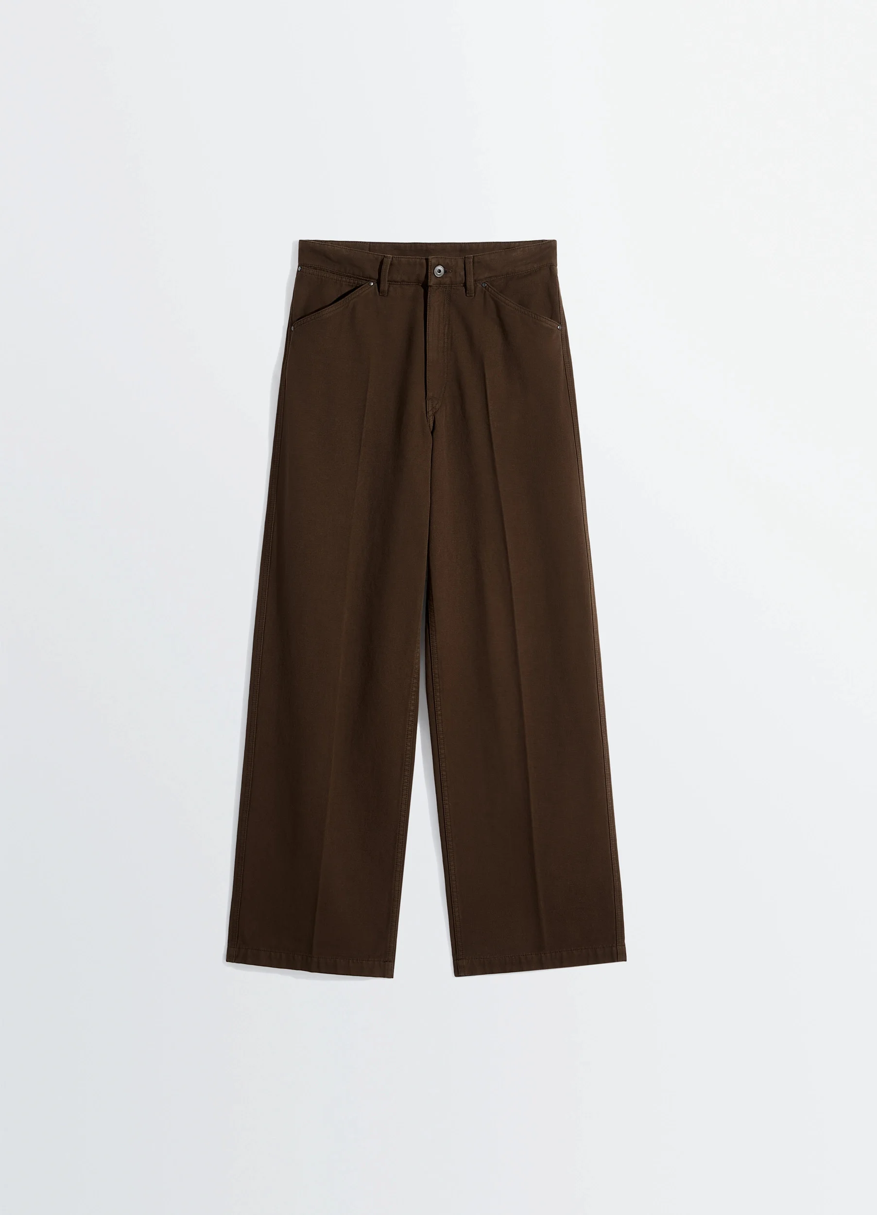 WIDE PANTS IN DYED BROKEN TWILL - 1