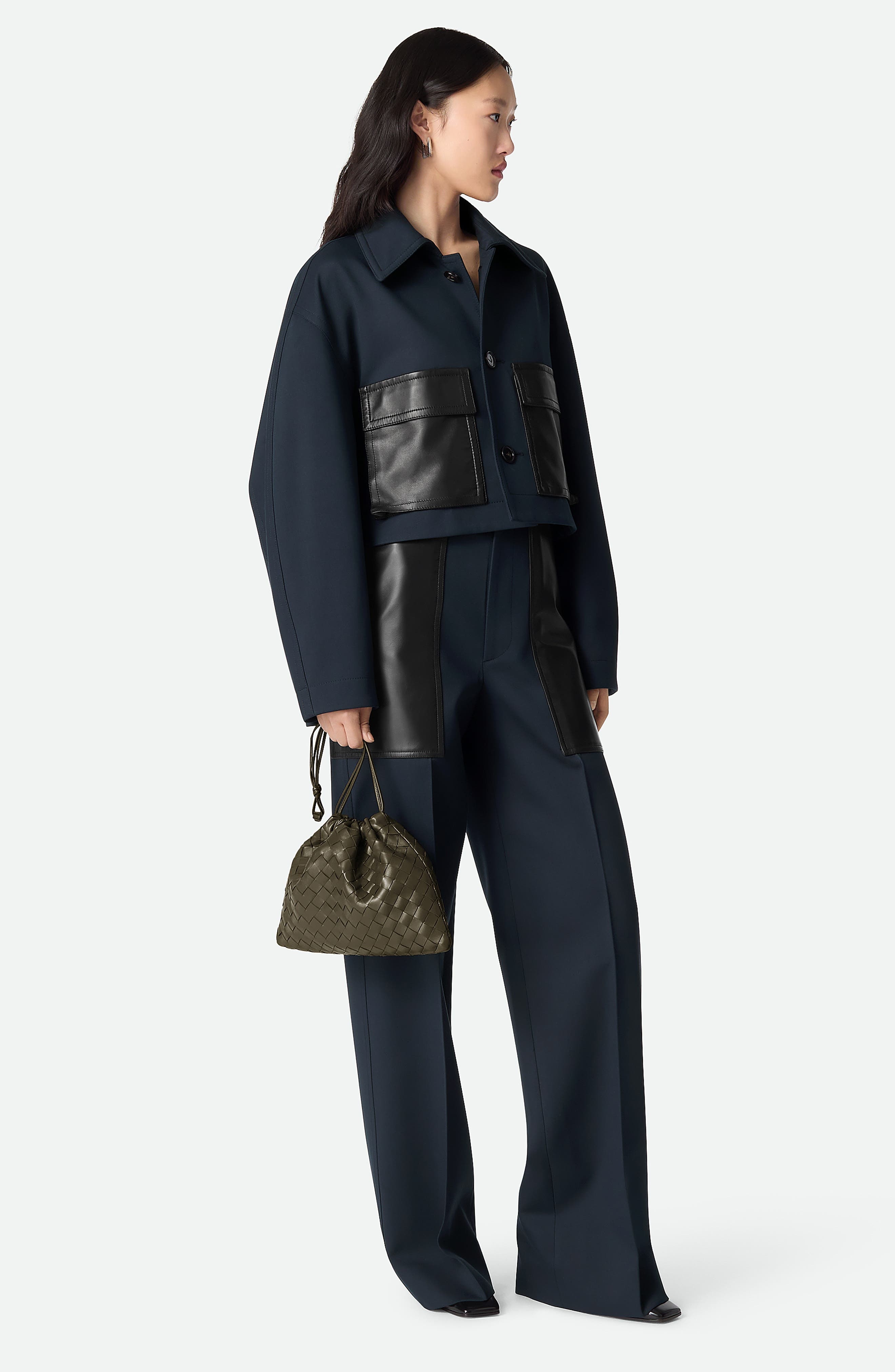Bottega Veneta Medium Dustbag Intrecciato Leather Shoulder Bag in 3228 Cypress-Gold at Nordstrom - 2