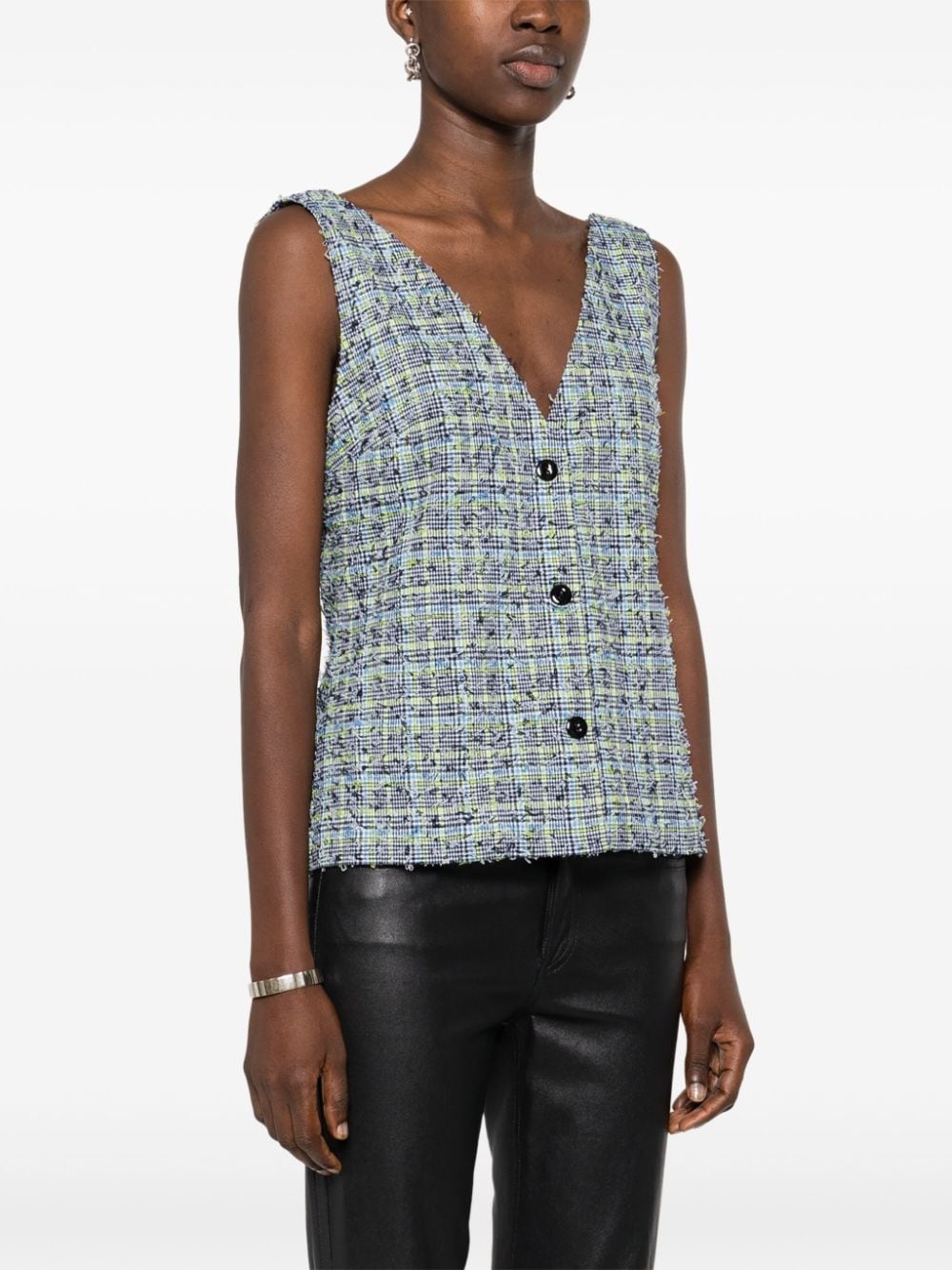 Orly plaid-check vest - 3