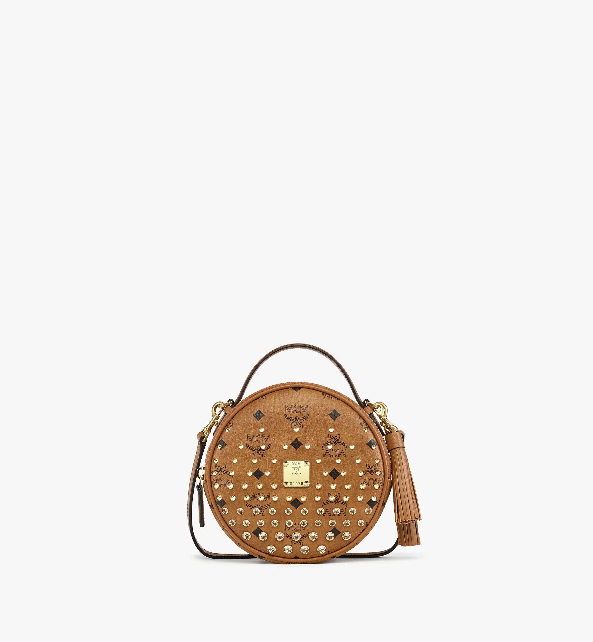 Pina Tambourine Crossbody in Gold Crystal Visetos - 1