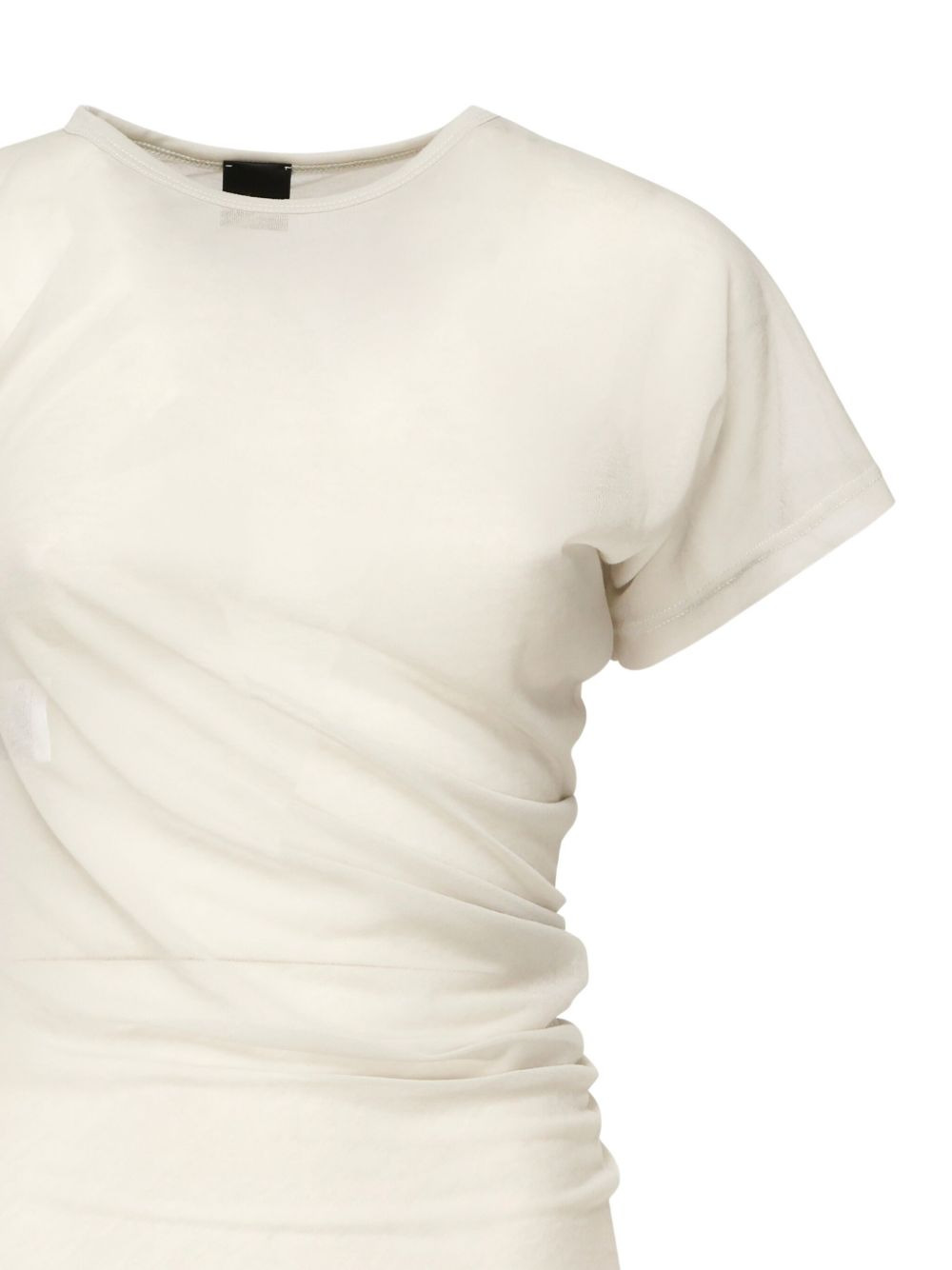 asymmetric-sleeve draped top - 3
