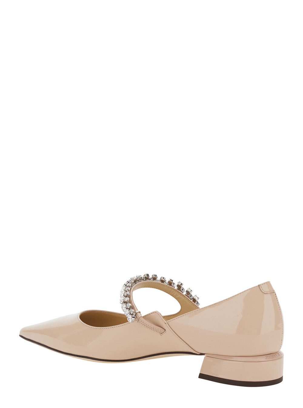 Jimmy Choo Women Beige Sabot With Rhinestone And Low Heel In Patent Leather Woman - 3